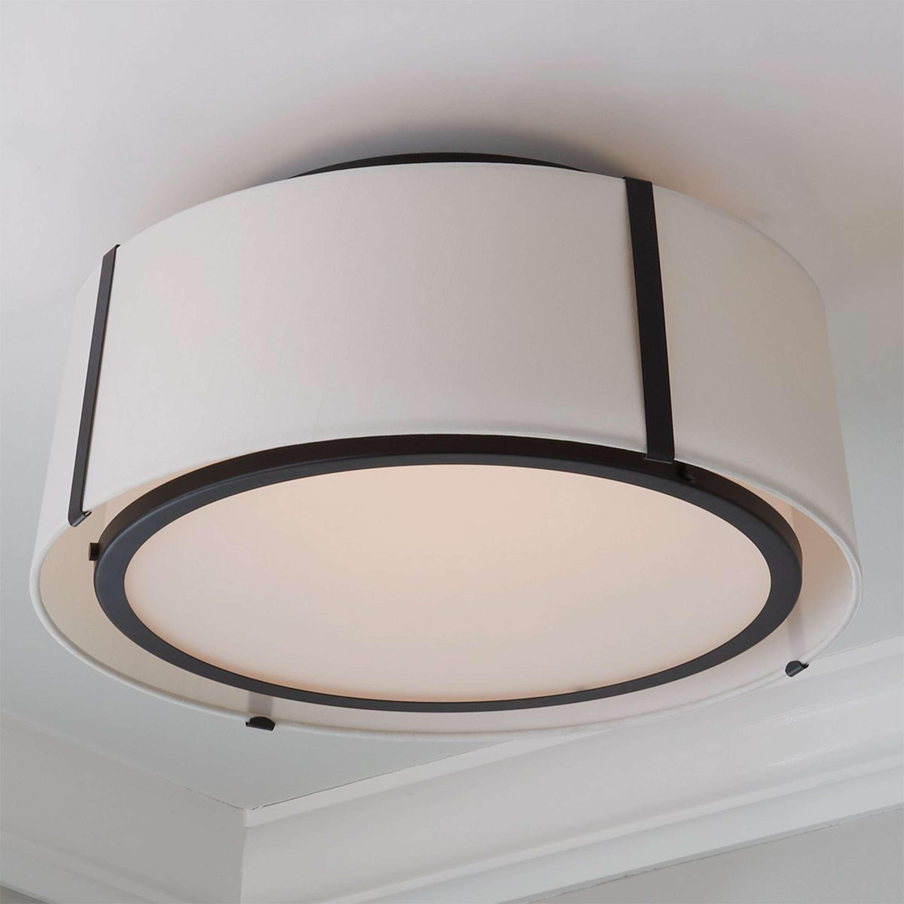 A Intergalactic Ring Ceiling Light - Medium with Black / White color
