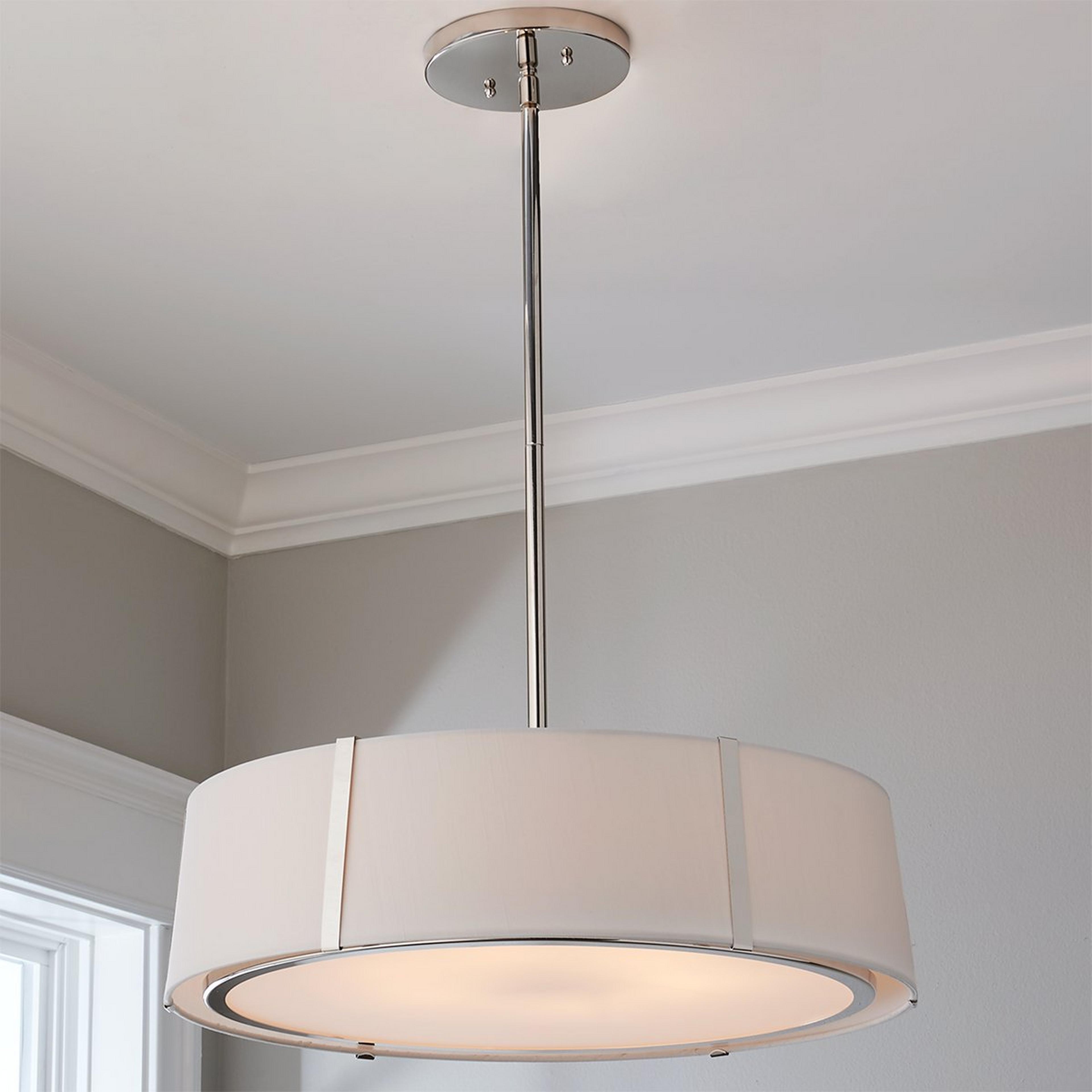 A Intergalactic Ring Convertible Ceiling Light - Large with Polished Nickel / White color