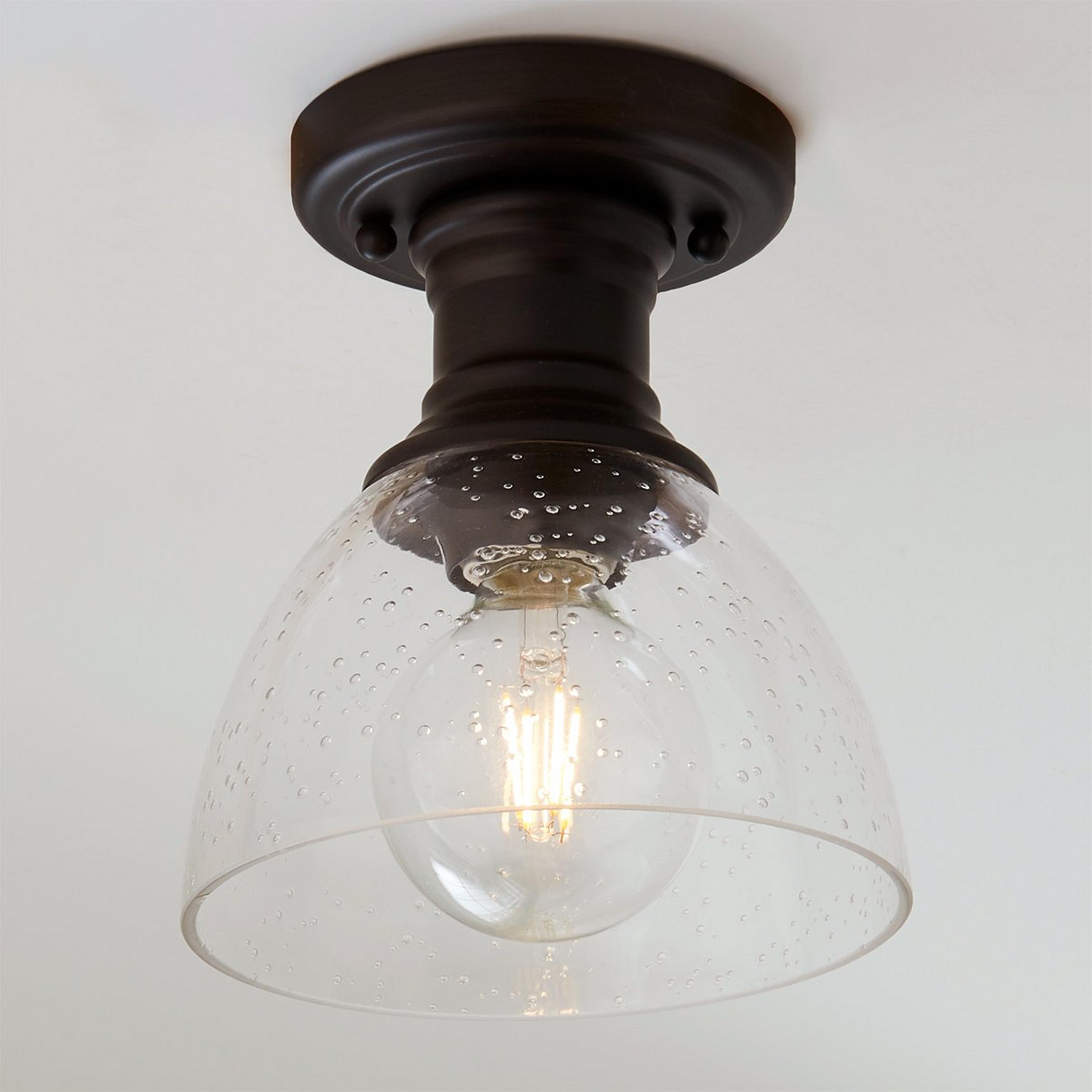 A Gwynn Isle Dome Ceiling Light - Small with Bronze / Clear Seeded Glass color