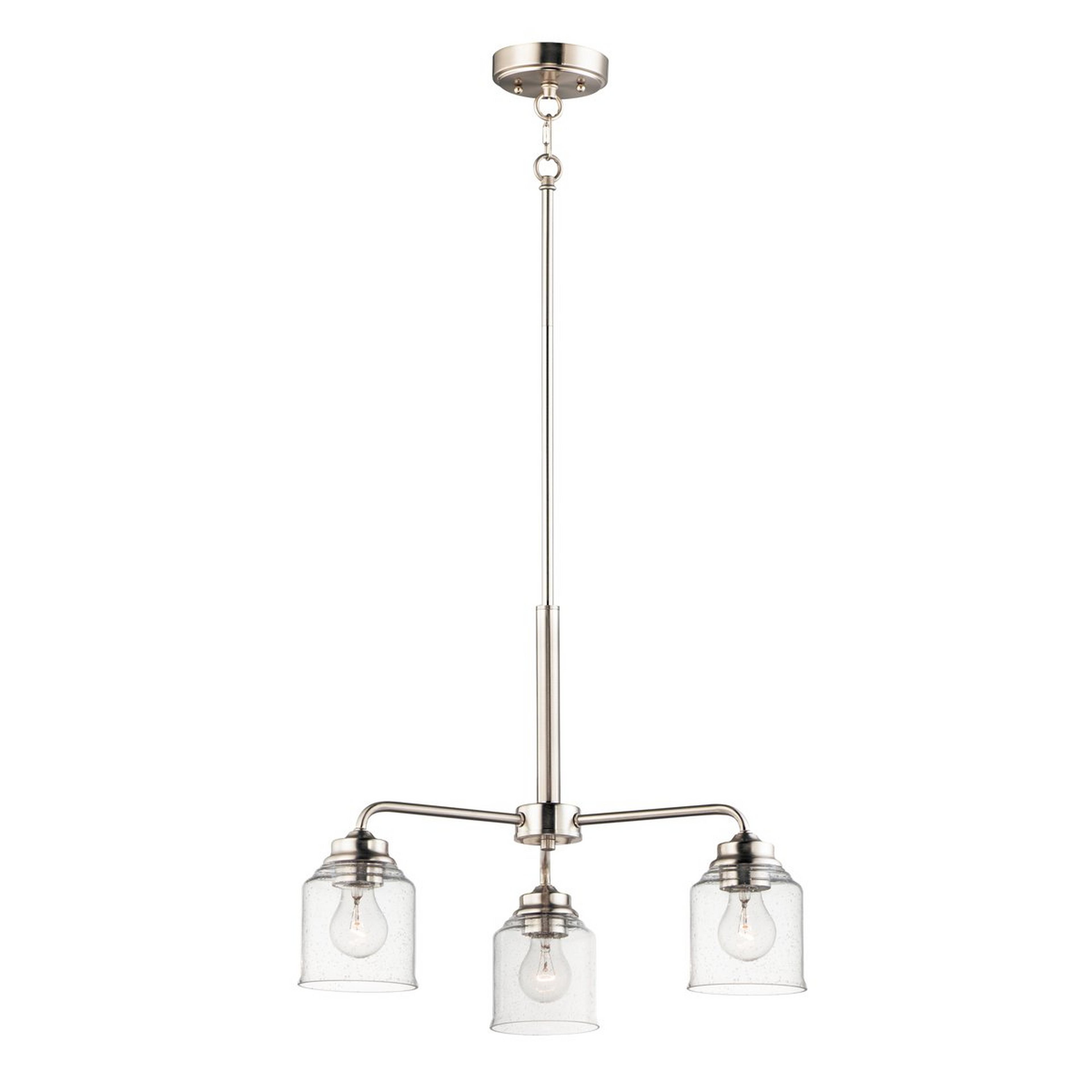 A Mayne Convertible Ceiling Light with Satin Nickel / Seedy Glass color
