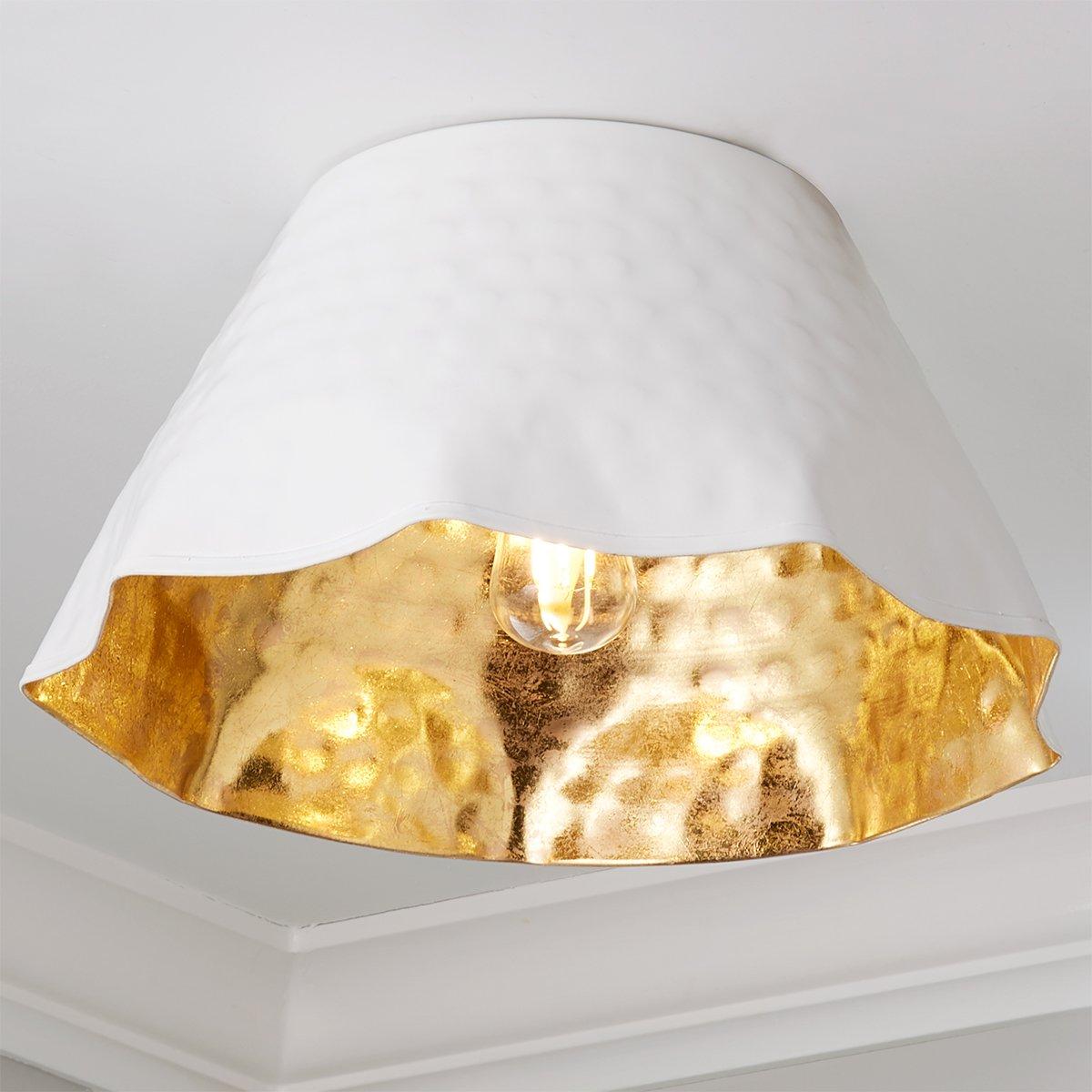 Ruffled Edge Hammered Metal Ceiling Light