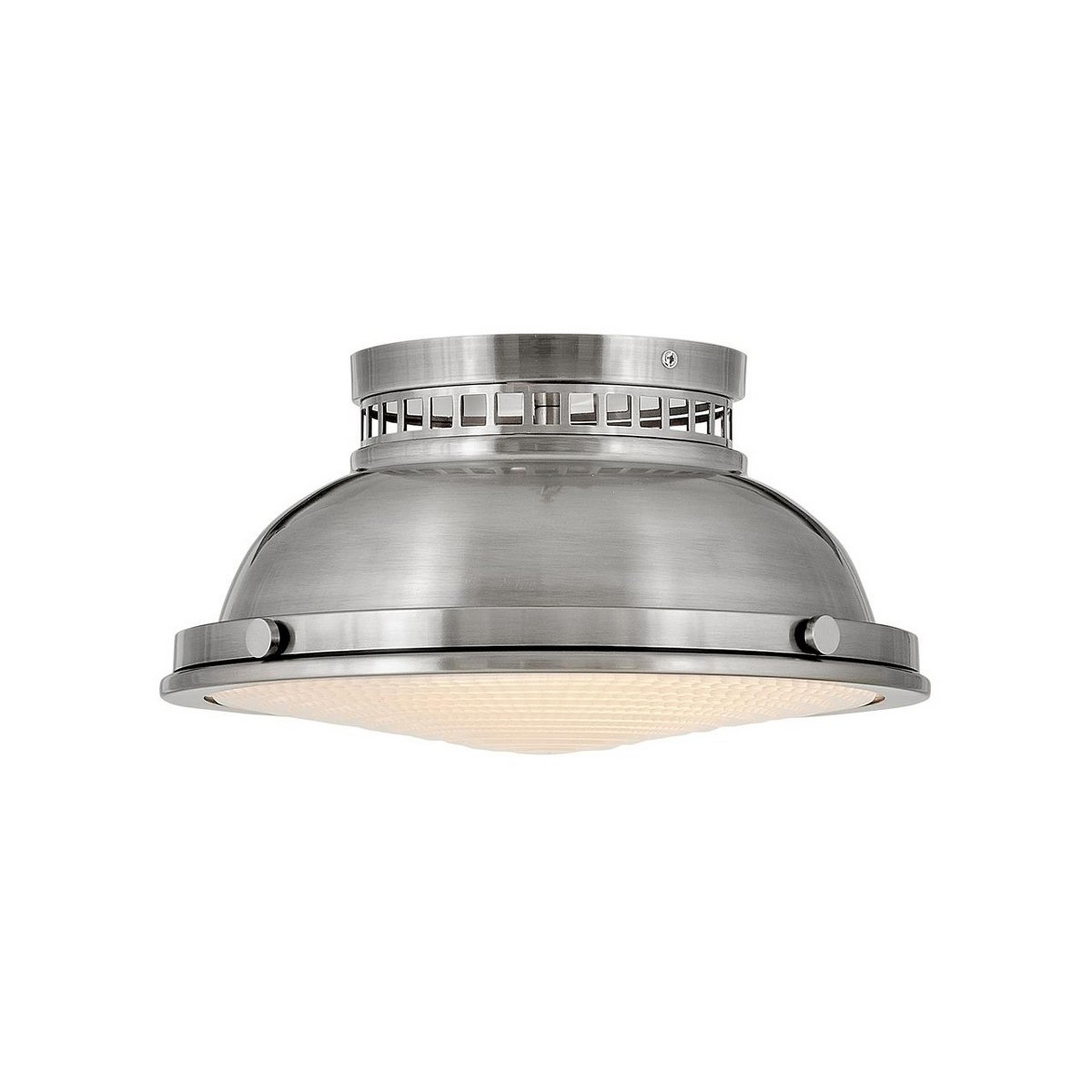 A Commodore Ceiling Light with Antique Nickel color