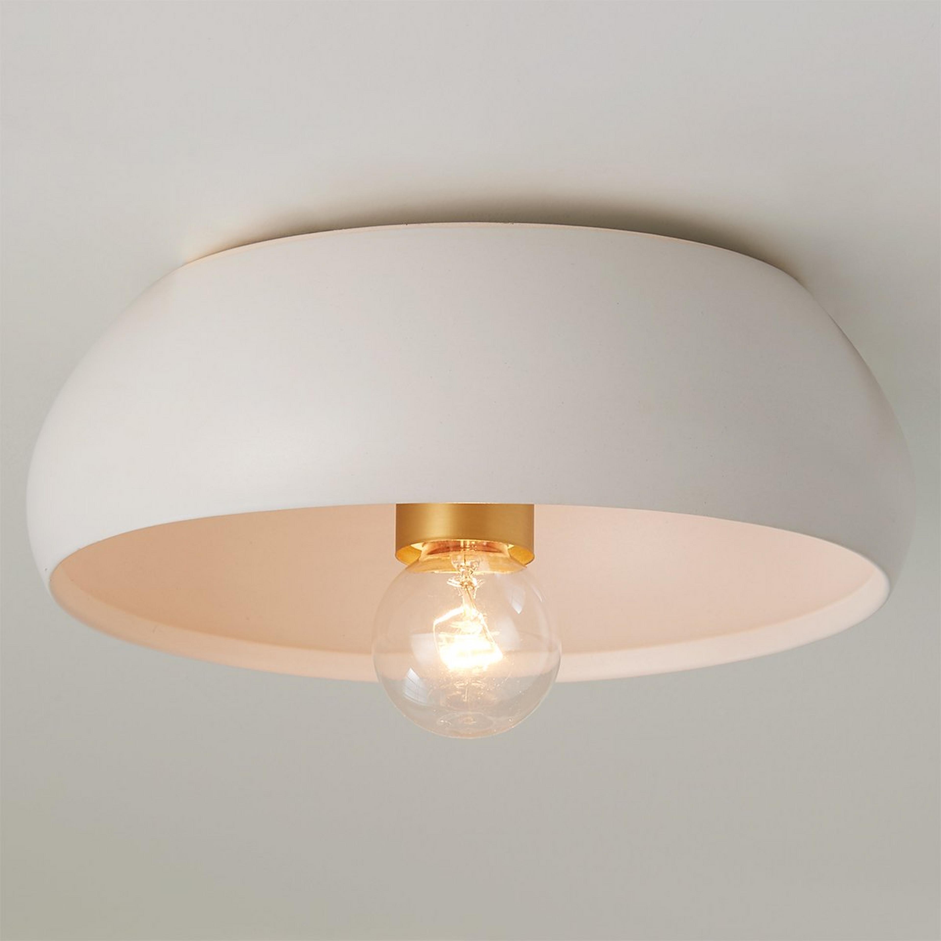 A Soft Ceramic Ceiling Light - 1 Light with White / Brass color
