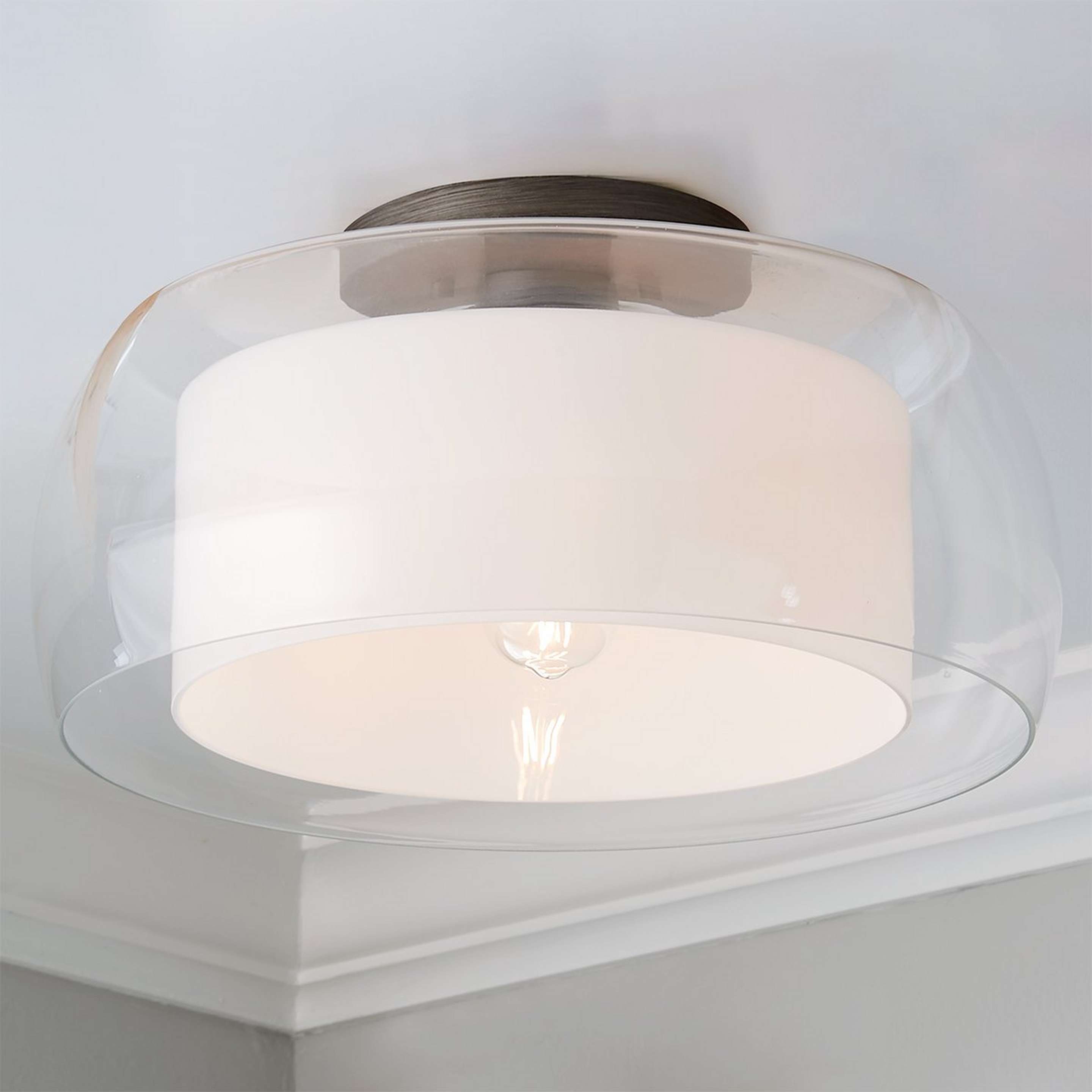 A Wagner Ceiling Light with Graphite / White / Clear color
