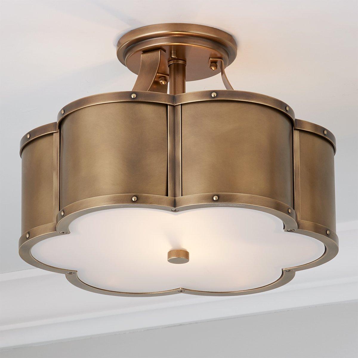 Urban Floral Semi-Flush Ceiling Light - 2 Light