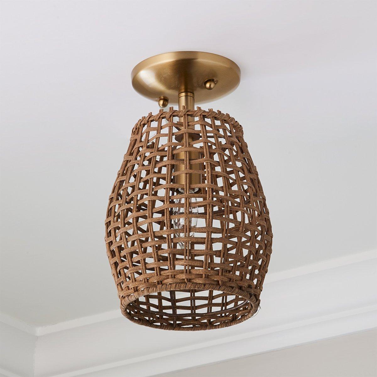 Young House Love Check Rattan Ceiling Light | Shades of Light