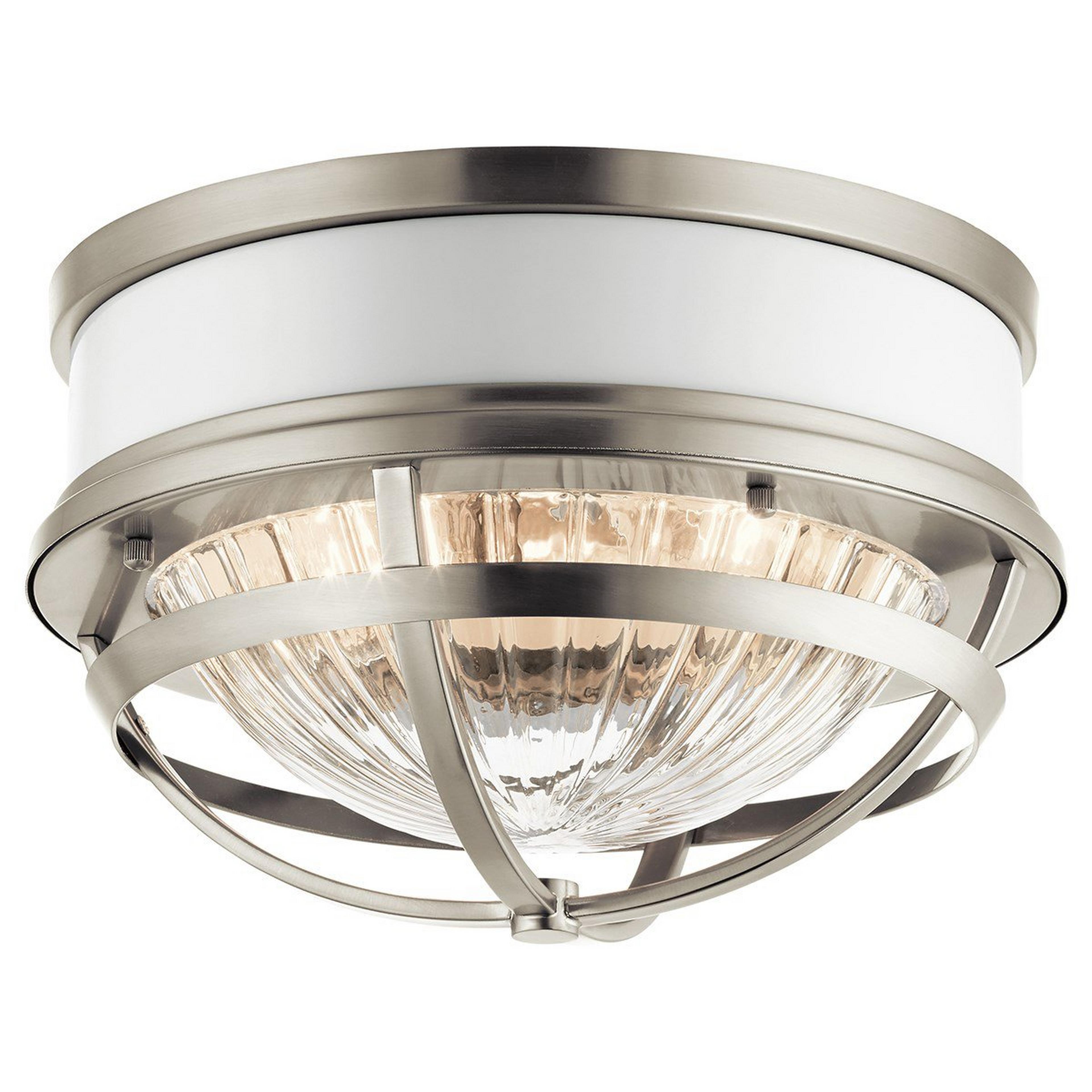 A Remy Ridge Dome Ceiling Light with  Brushed Nickel / White color