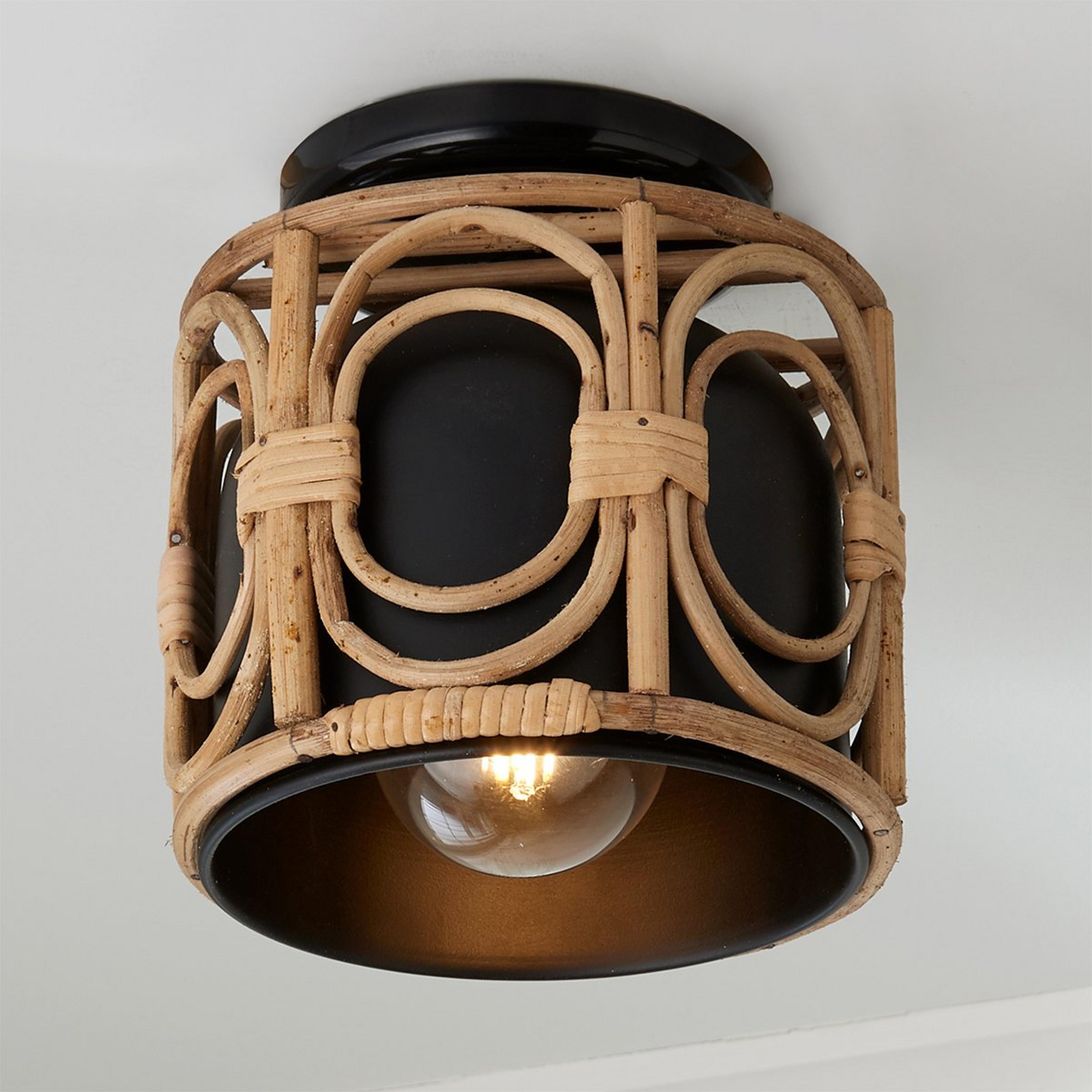 A Brady Ceiling Light with Black / Natural  color