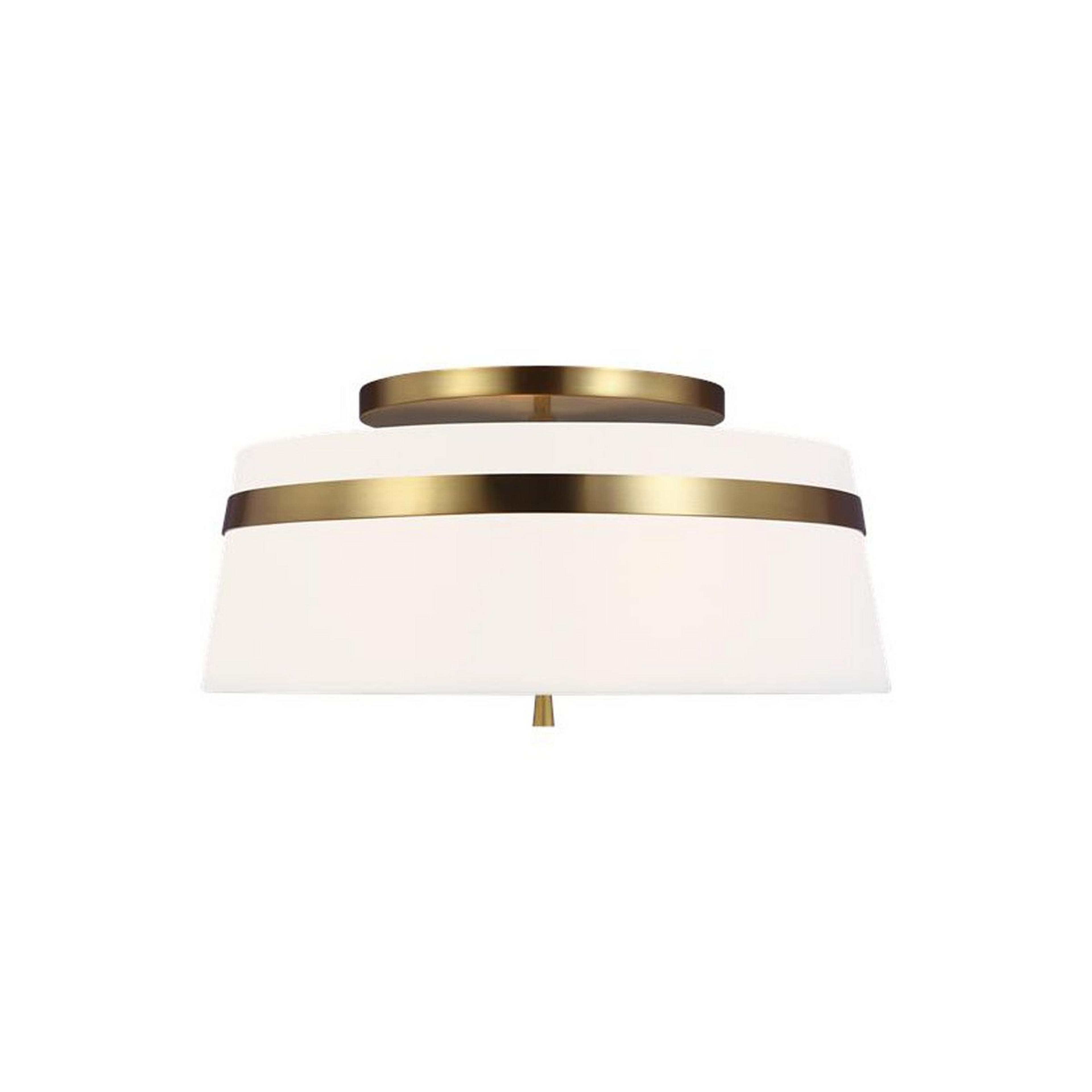 A Robinson Ceiling Light - Large with Burnished Brass / White Linen color