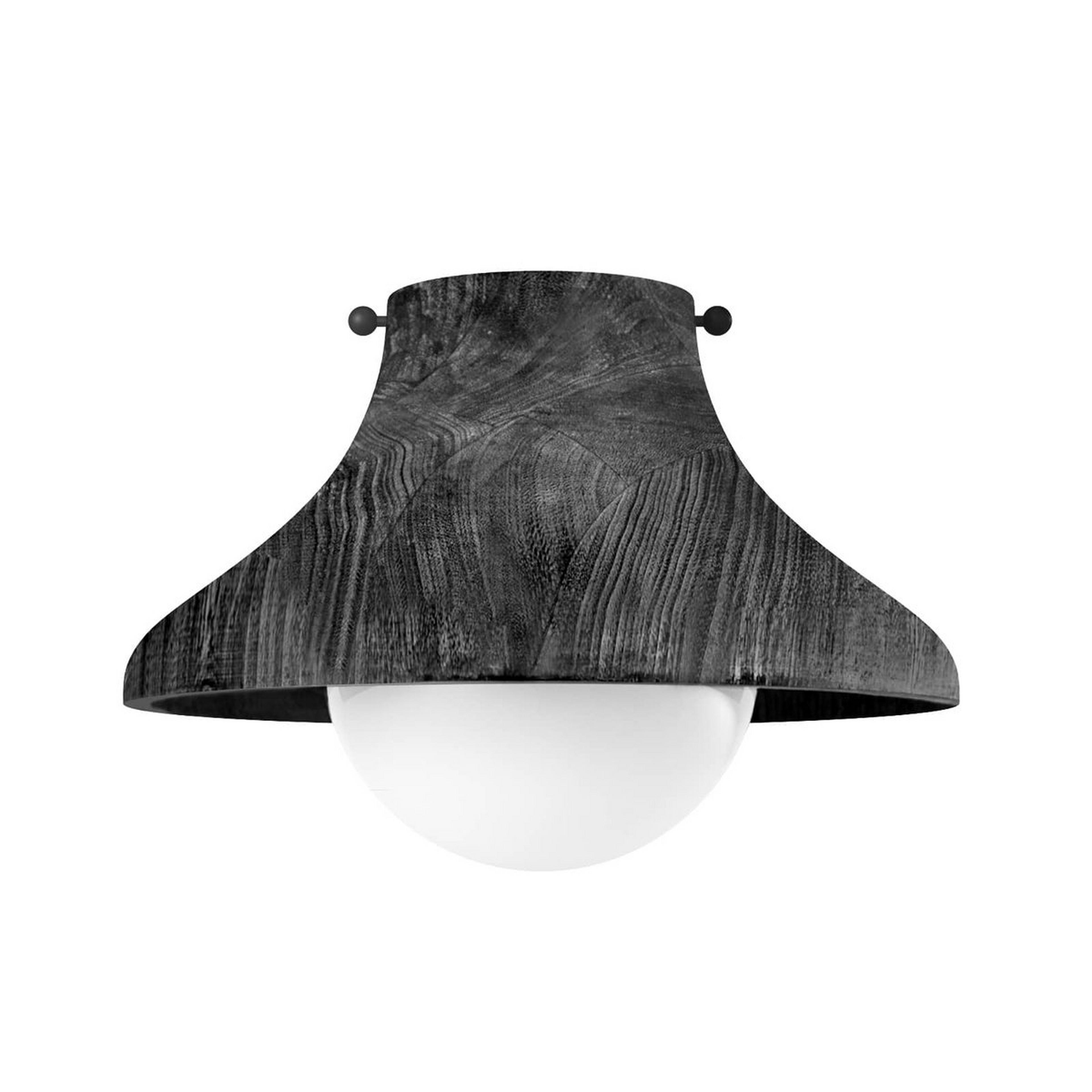 A Birch Swell Ceiling Light with Ebony Wood color