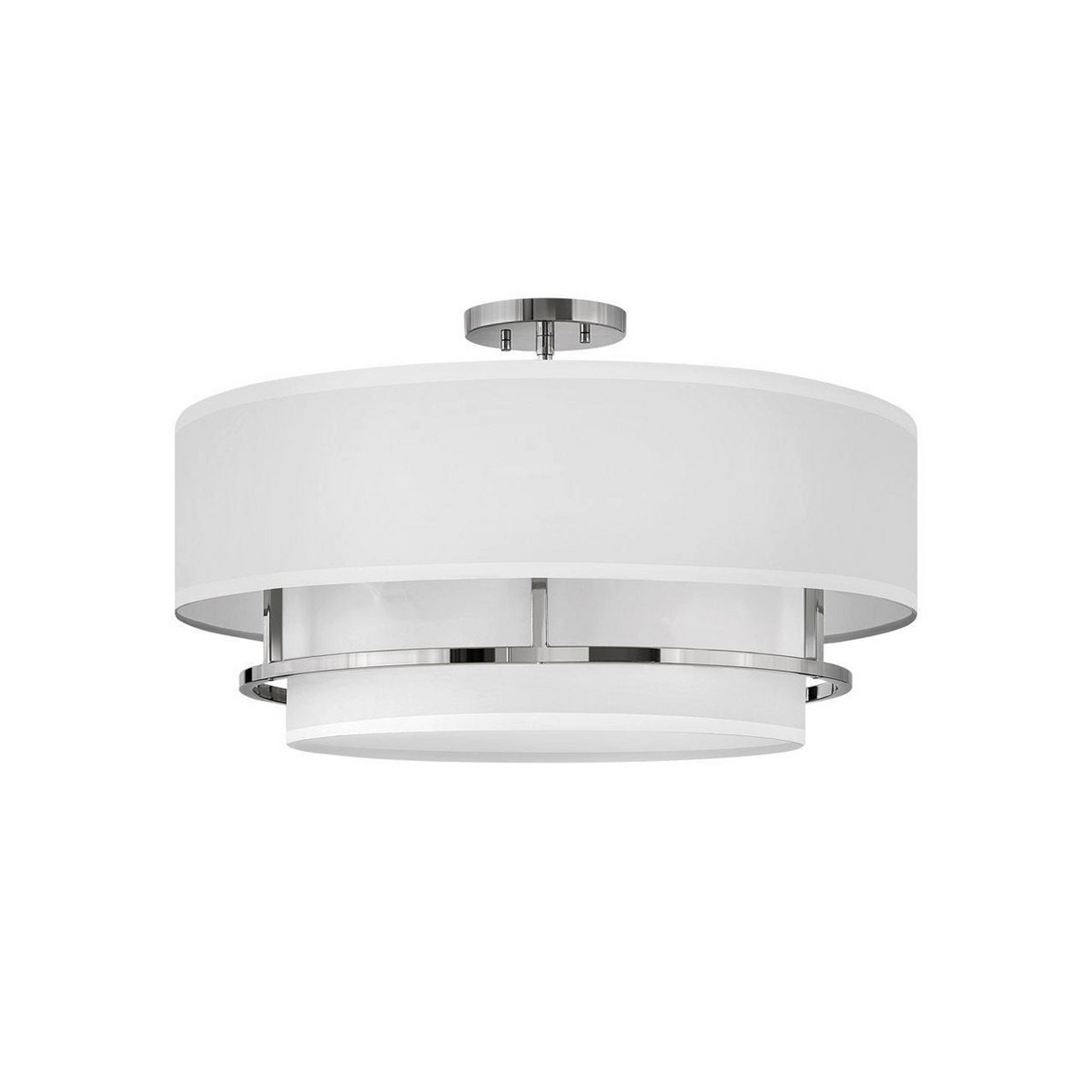 A Siobhan Semi-Flush Ceiling Light - Medium with Polished Nickel / Off-White color