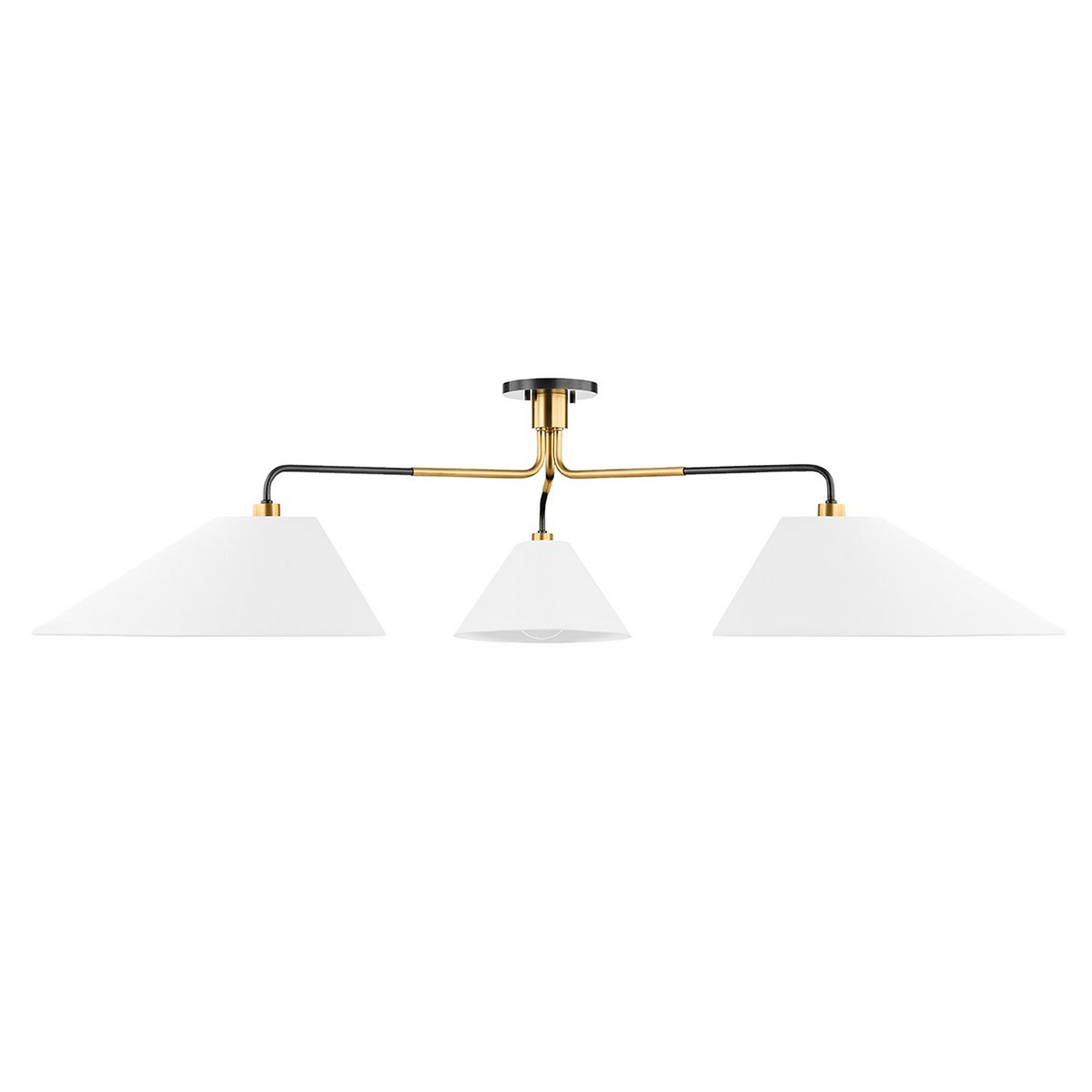 A Urban Galileo Semi-Flush Ceiling Light with Bronze / Aged Brass color