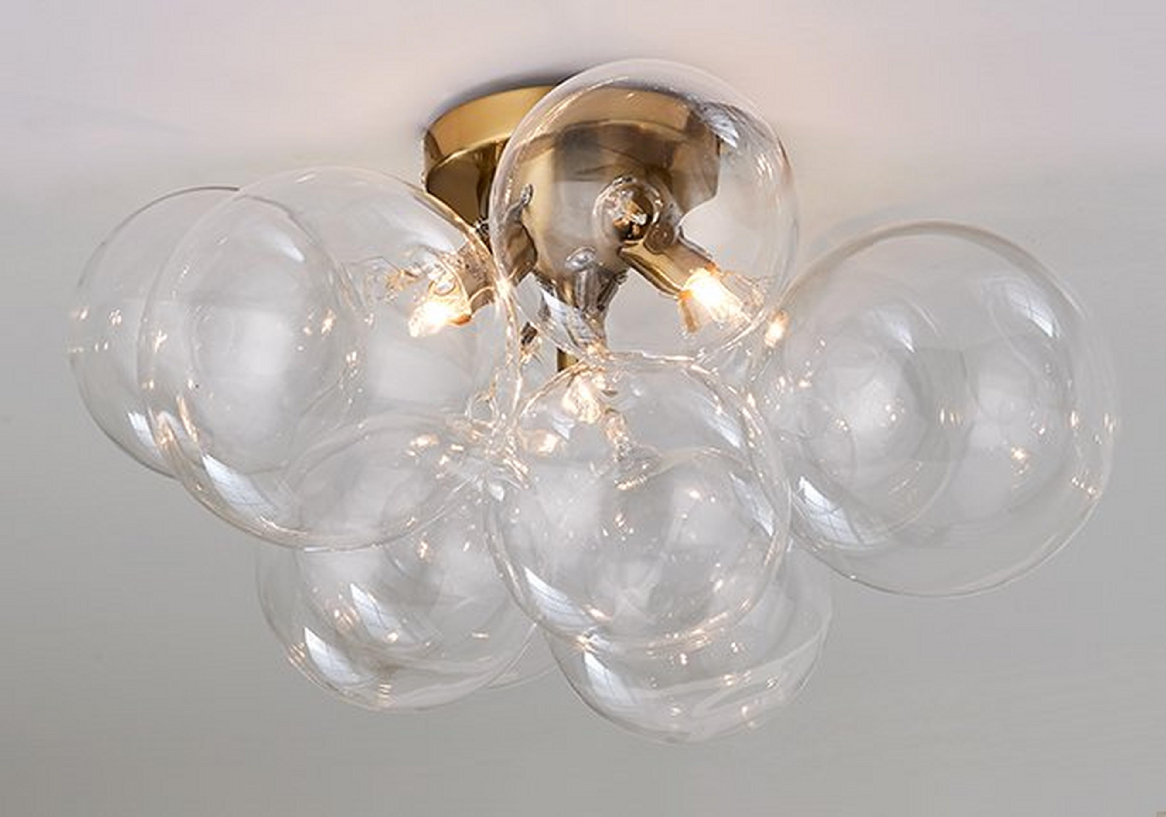 Aged Brass Bowlby Semi-Flush Ceiling Light
