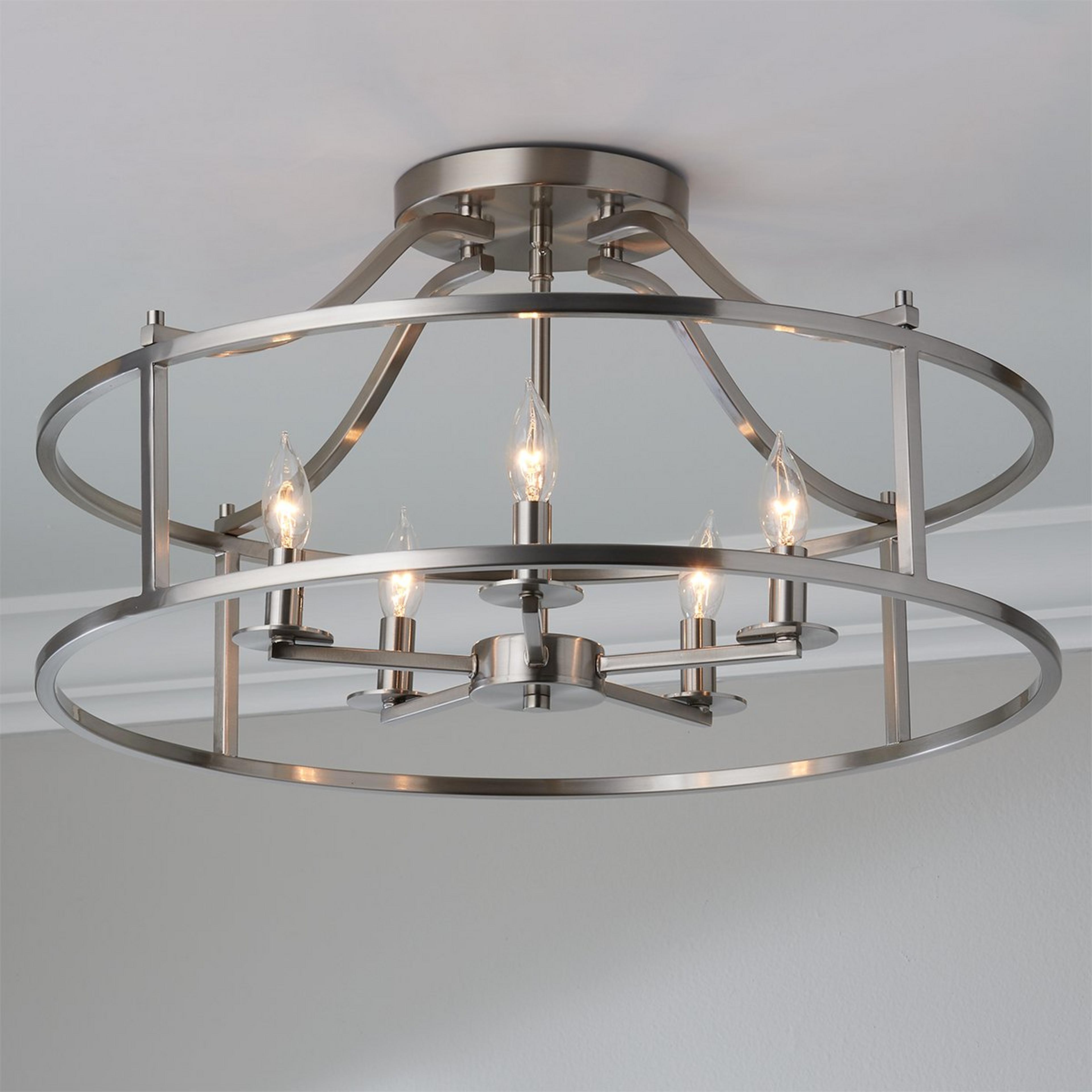 A Riella Ceiling Light with Satin Nickel color