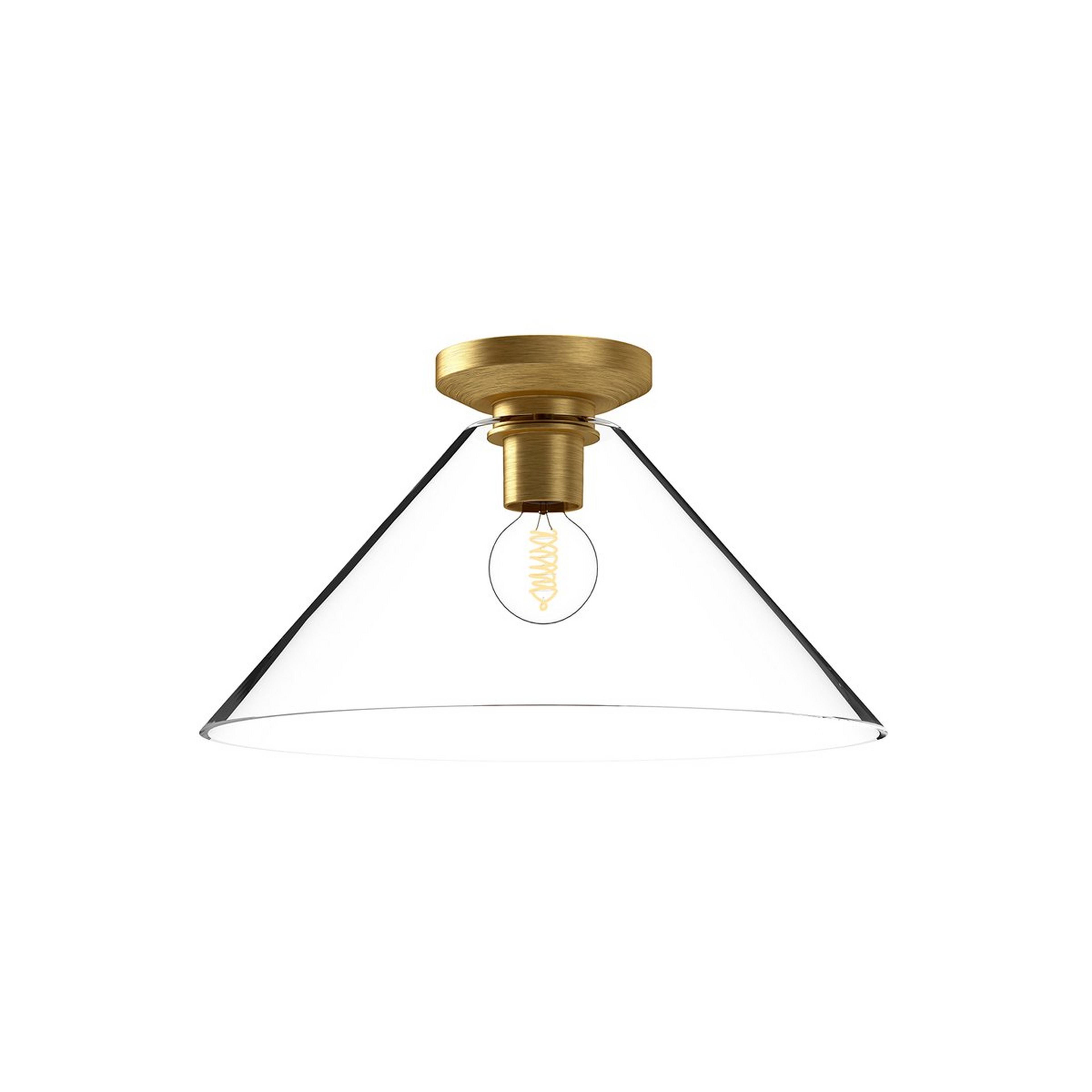 A Majadi Mod Ceiling Light with Brushed Gold / Clear Glass color