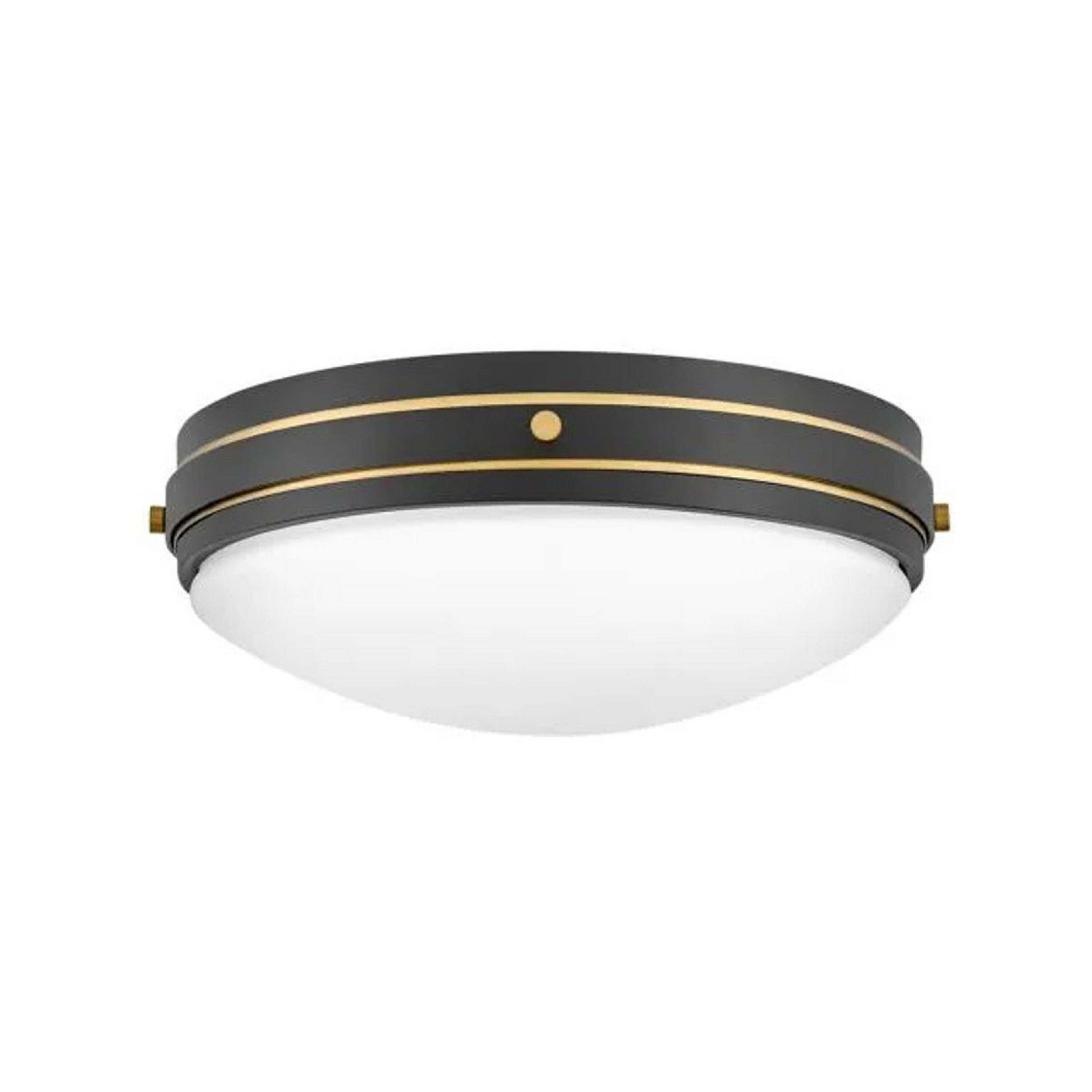 A Hoboken Ceiling Light with Black / Antique Brass / White Glass color