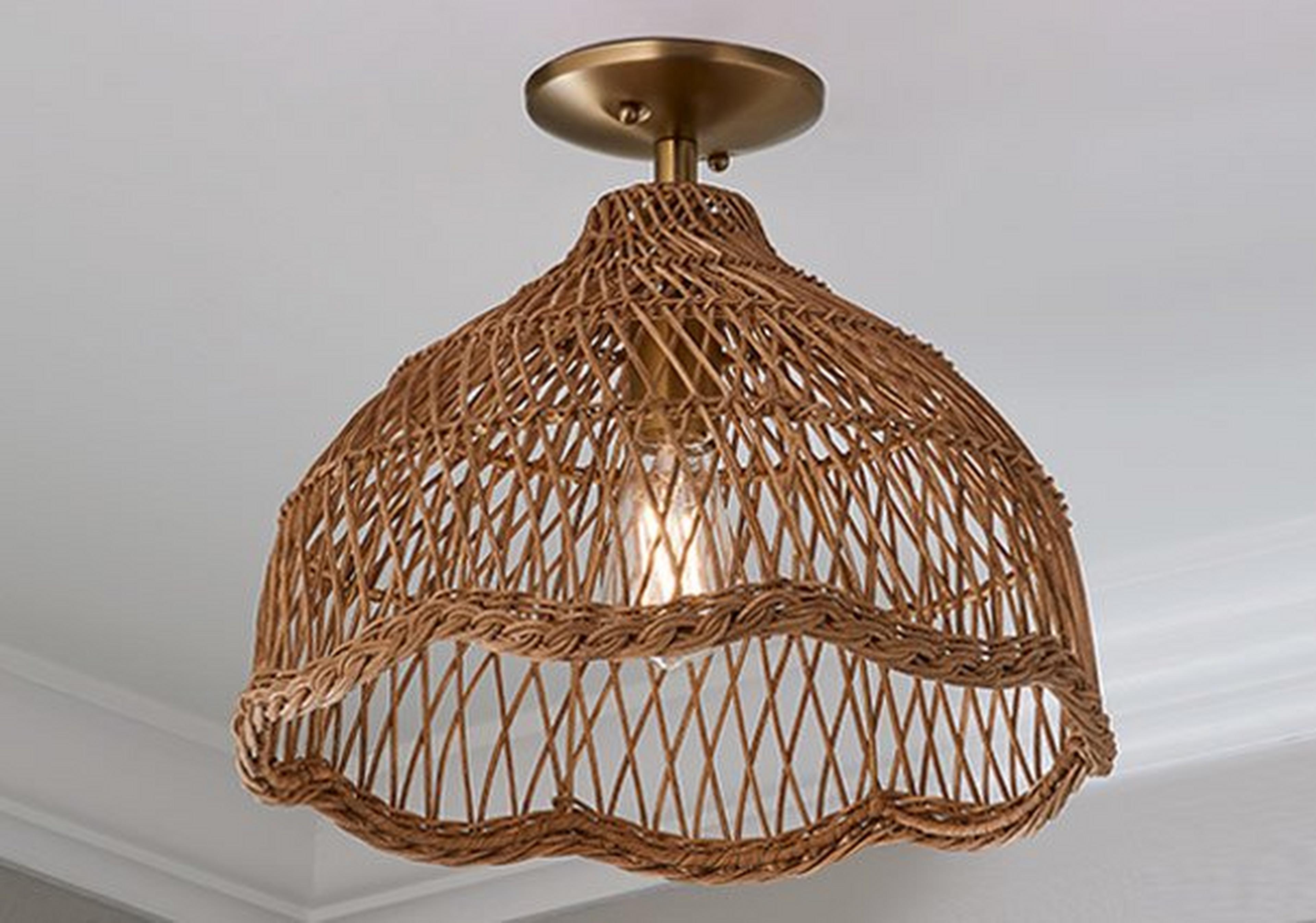 Young House Love Scallop Rattan Ceiling Light