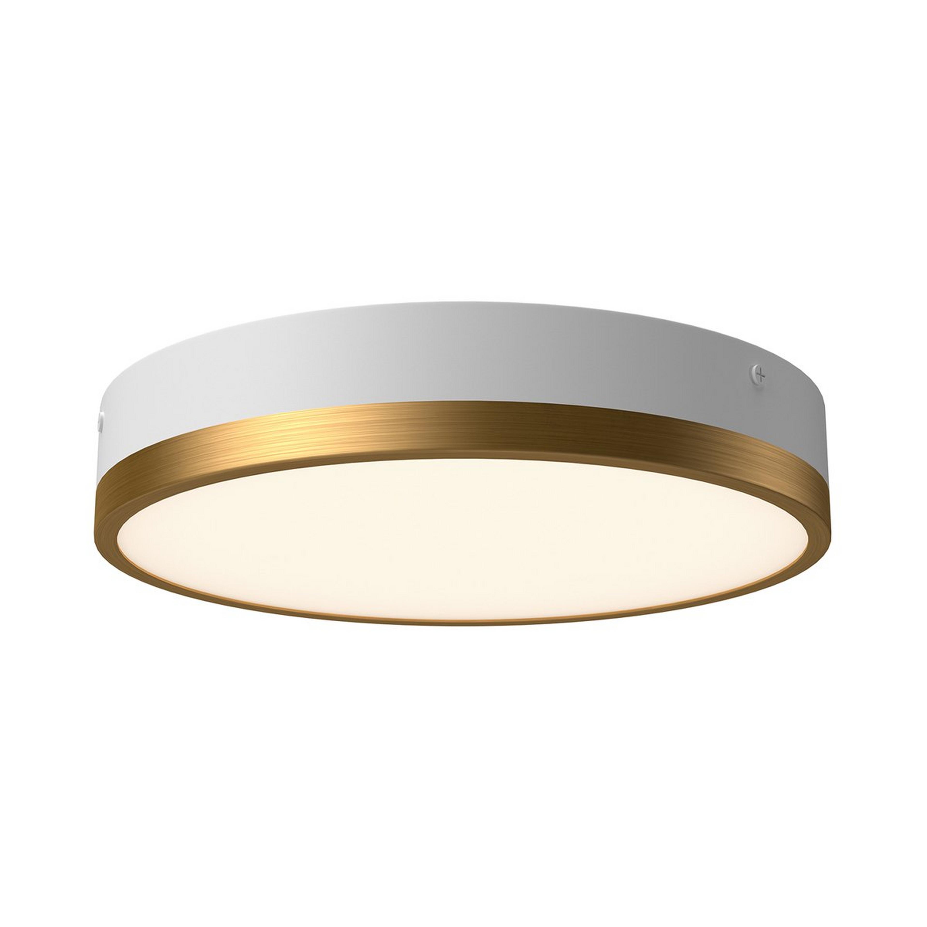 A Erwina LED Round Ceiling Light - Small with White / Aged Gold color