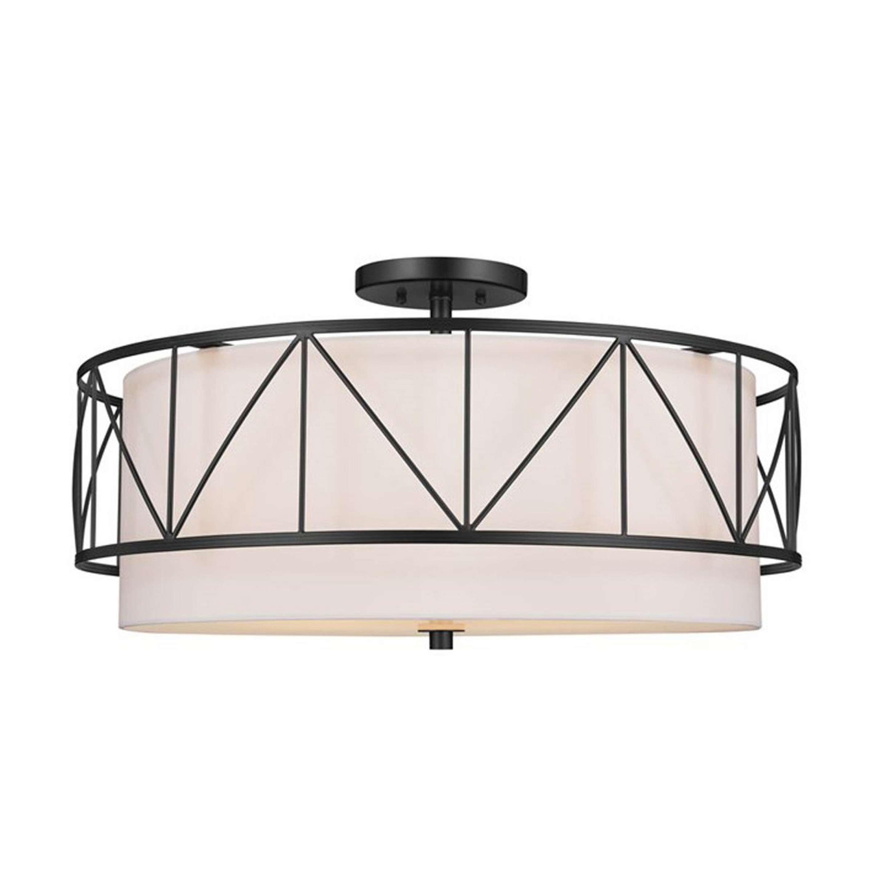 A Emmy Geo Semi-Flush Ceiling Light with Black / White color