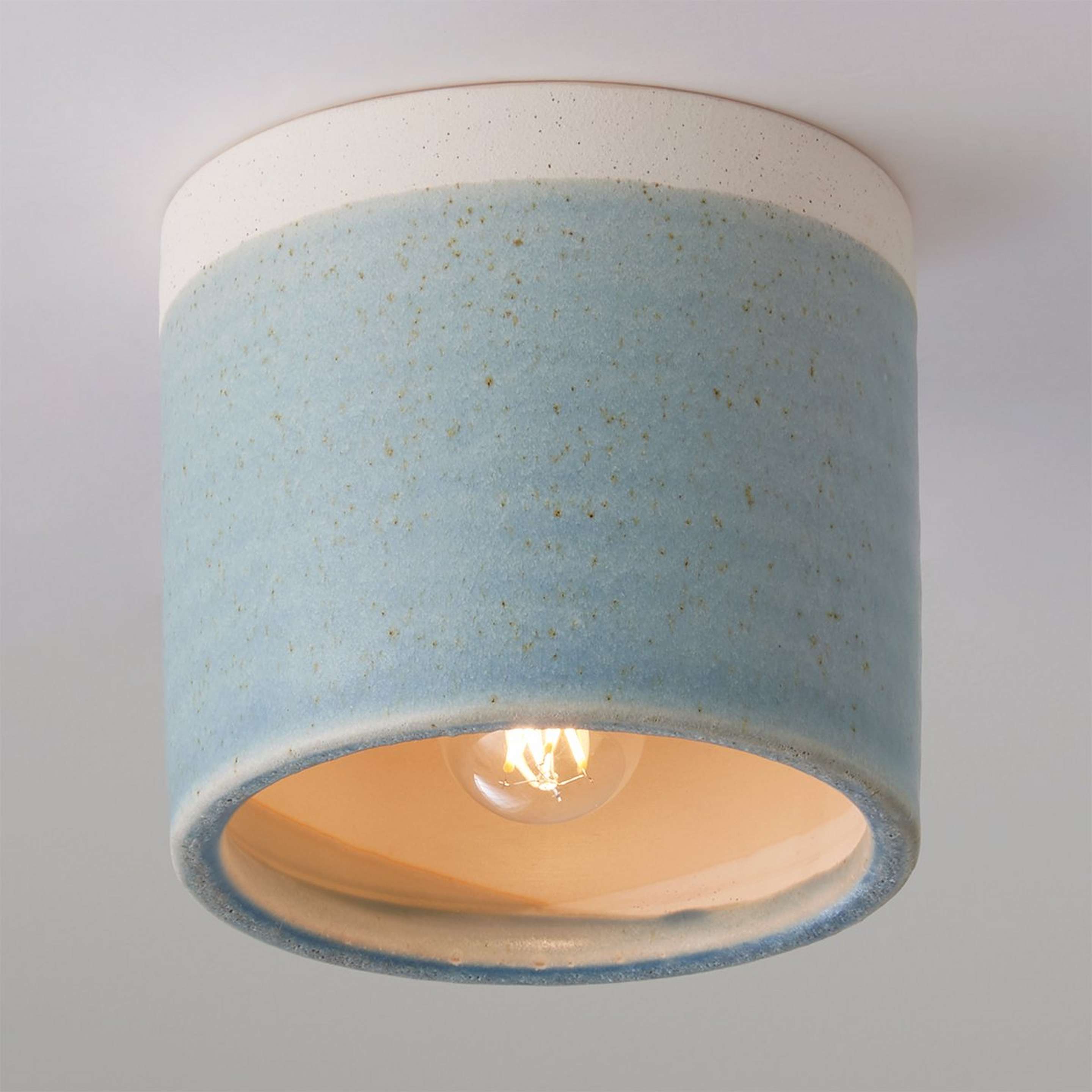 A Two-Toned Ceramic Ceiling Light with White / Blue color