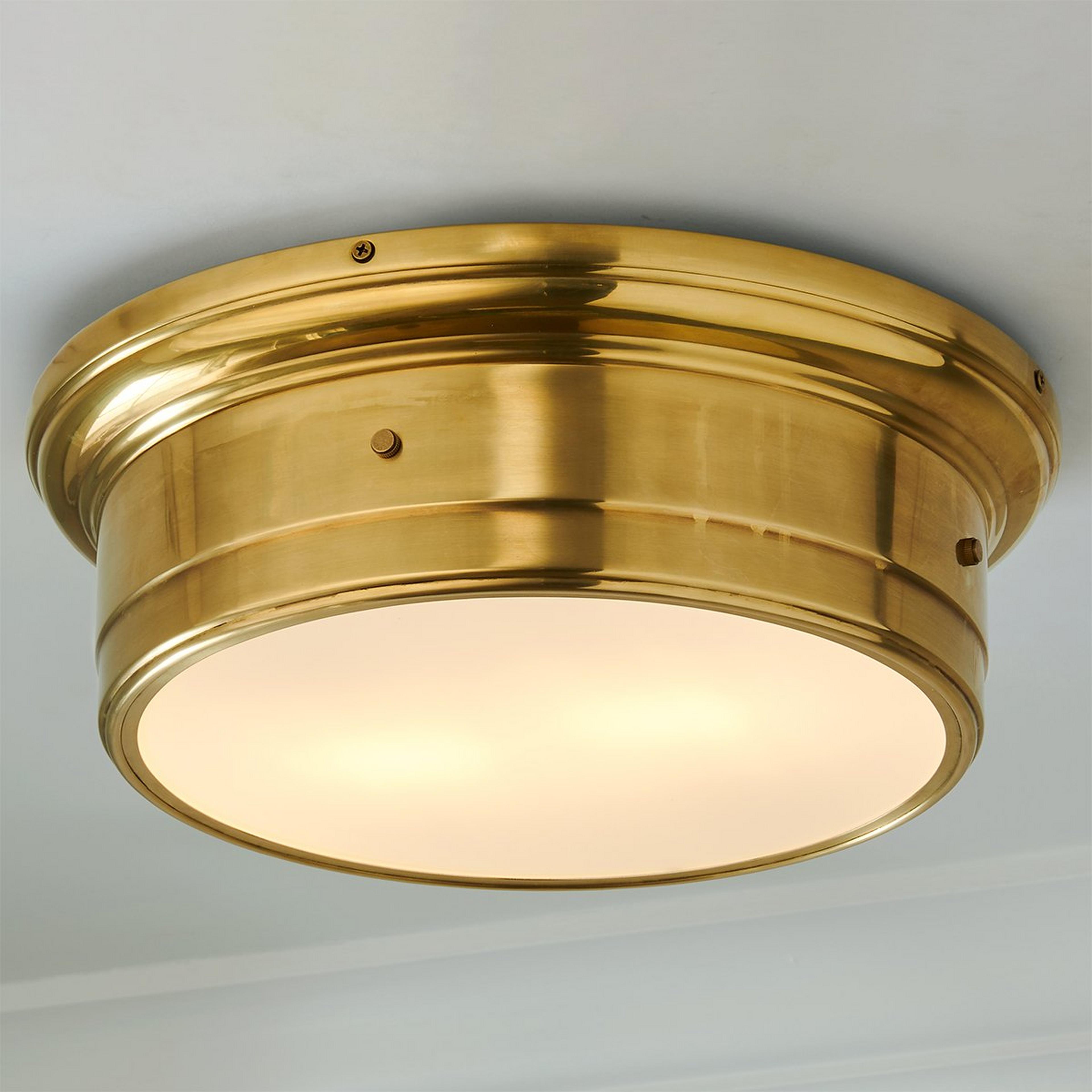 A Percival Ceiling Light - Large with Hand-Rubbed Antique Brass color