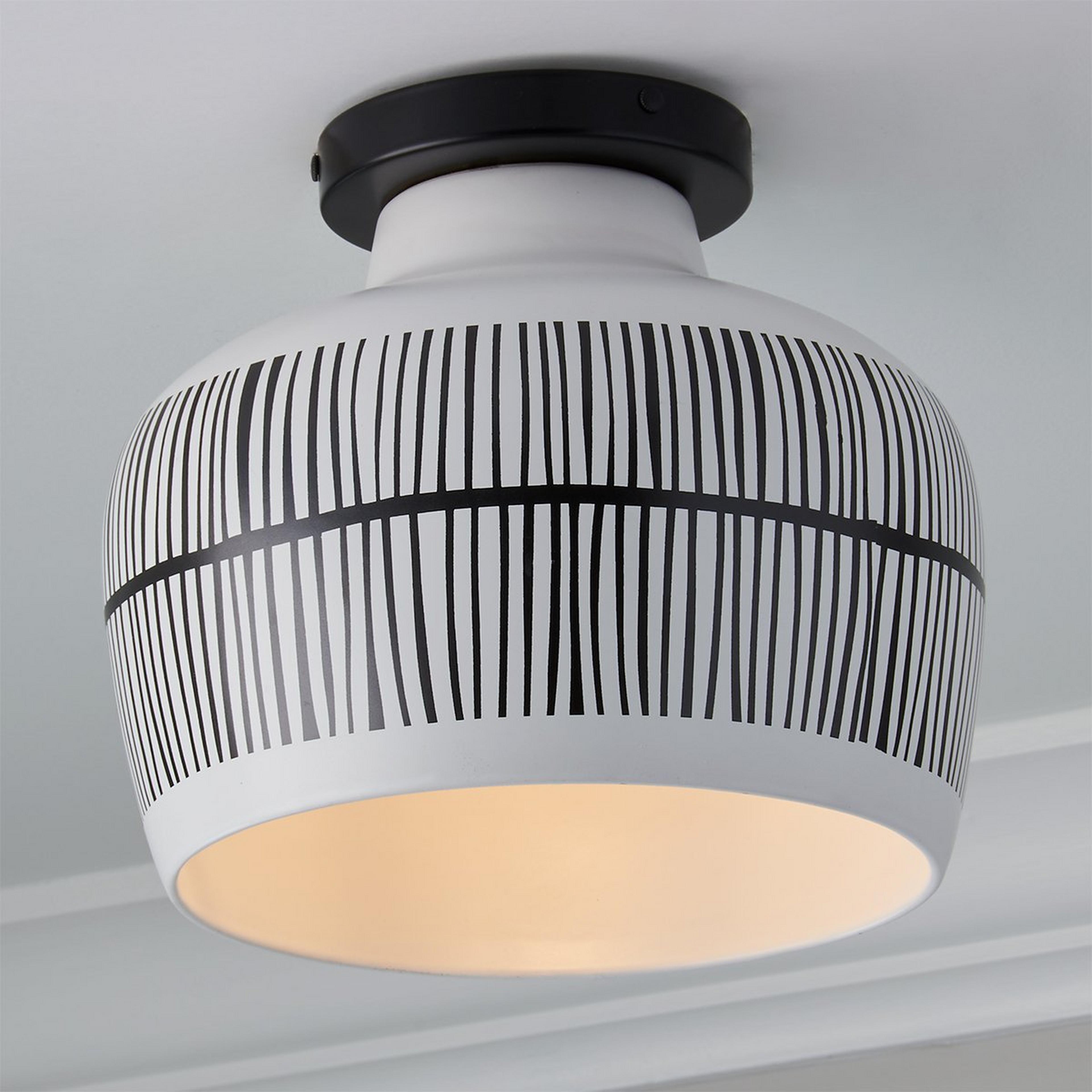 A Laminae Semi-Flush Ceiling Light with Black / White color