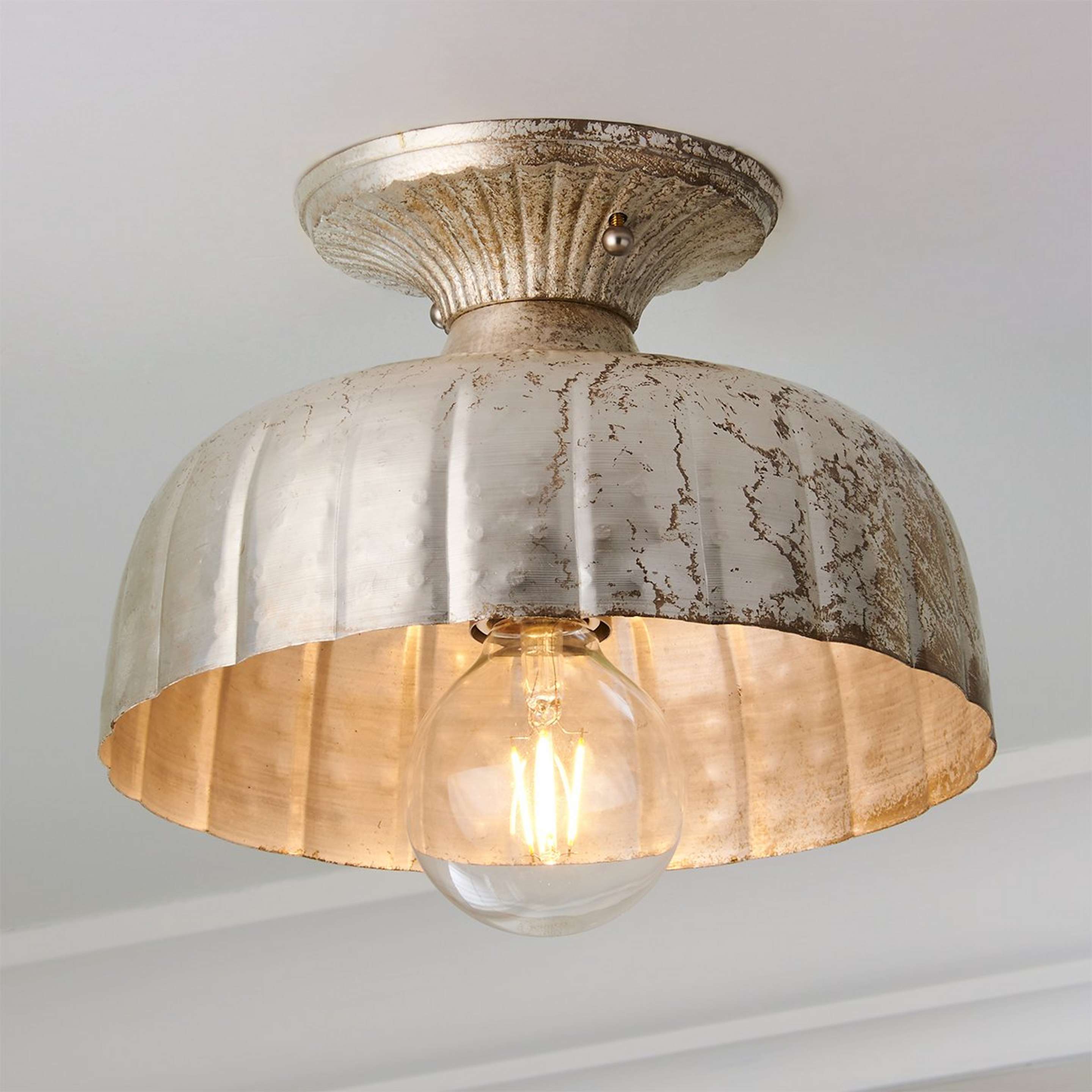 A Clisson Semi-Flush Ceiling Light with Antique Nickel color