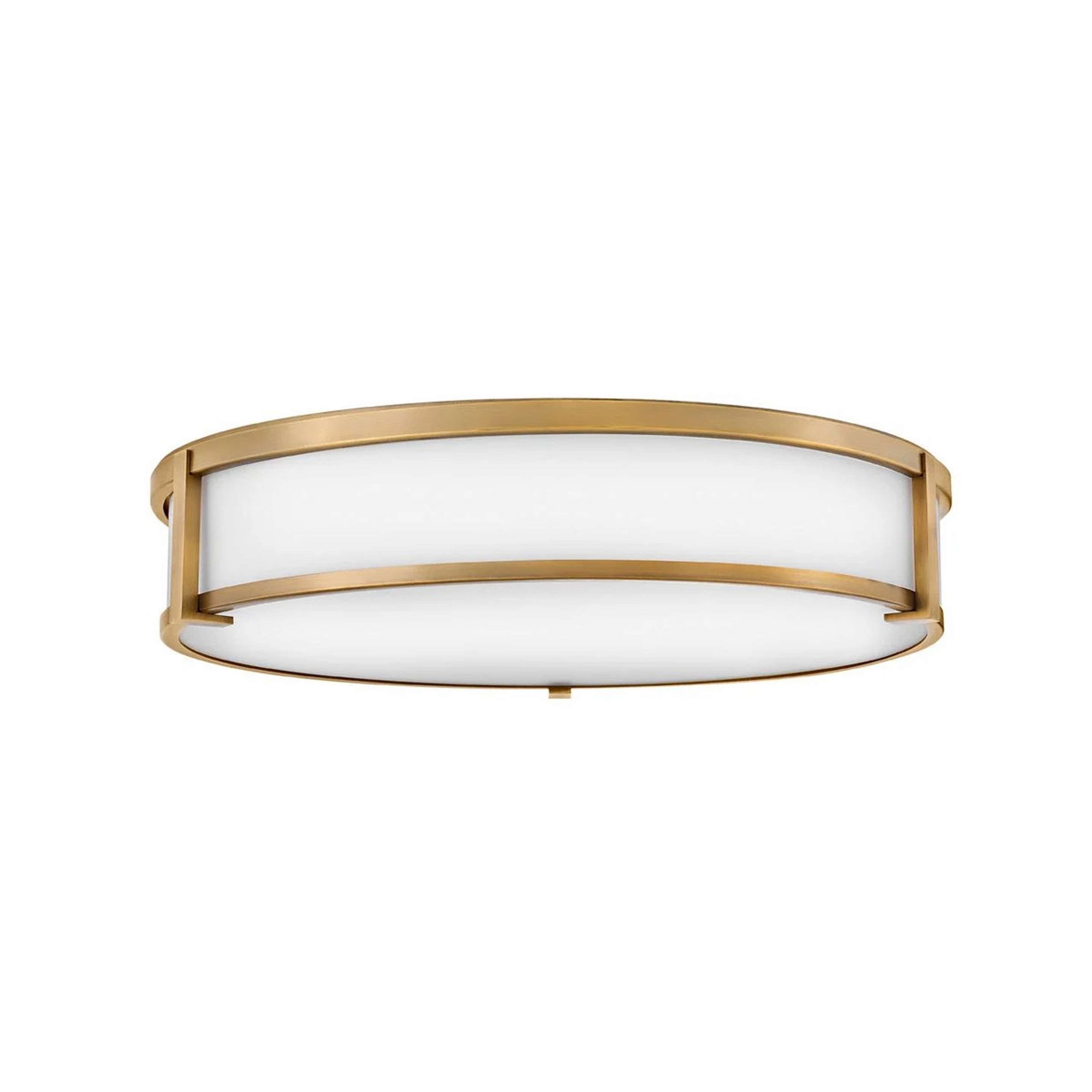 A Lenora Opal Glass Ceiling Light - Large with Antique Brass / Opal Glass color