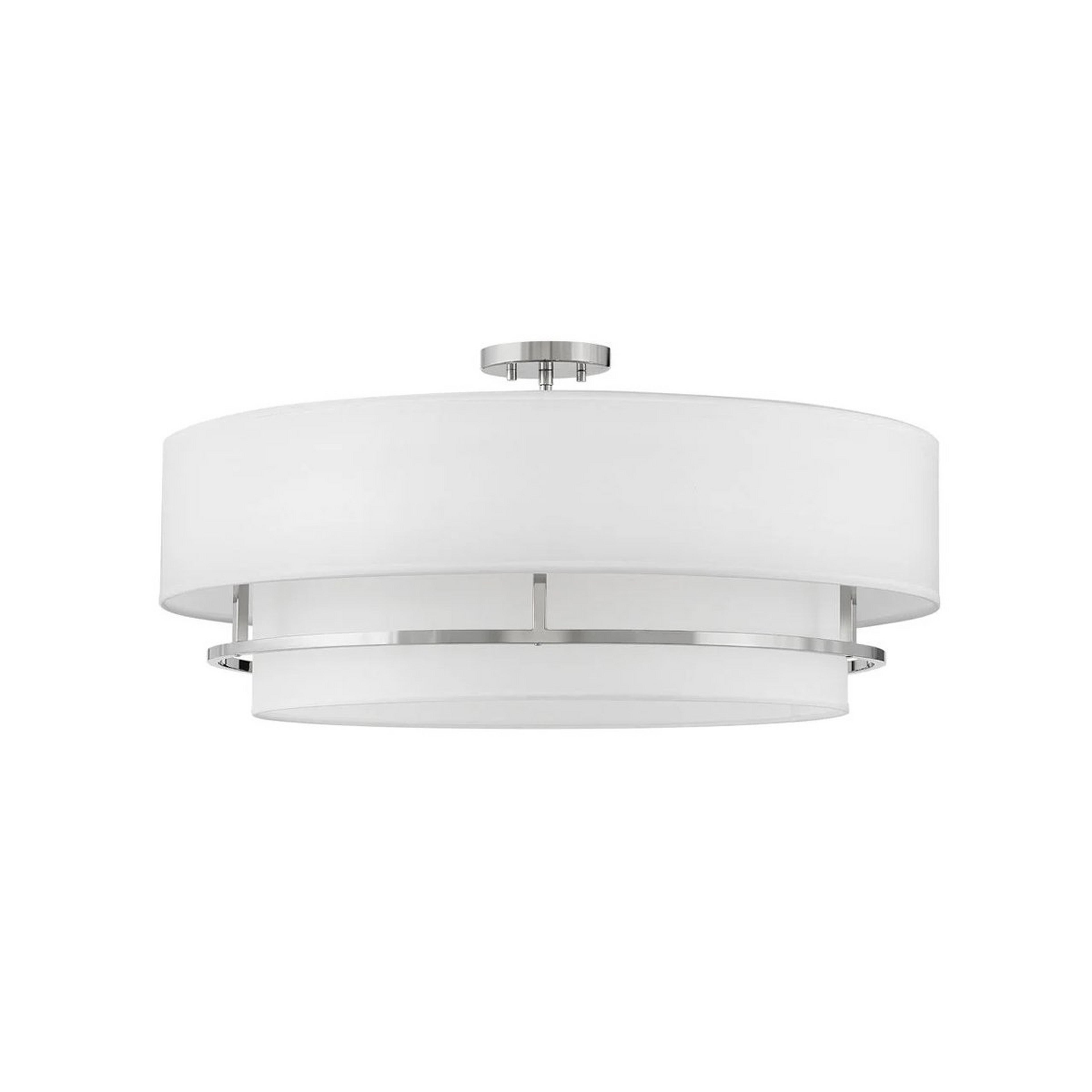 A Siobhan Convertible Ceiling Light - Large with Polished Nickel / Off-White color