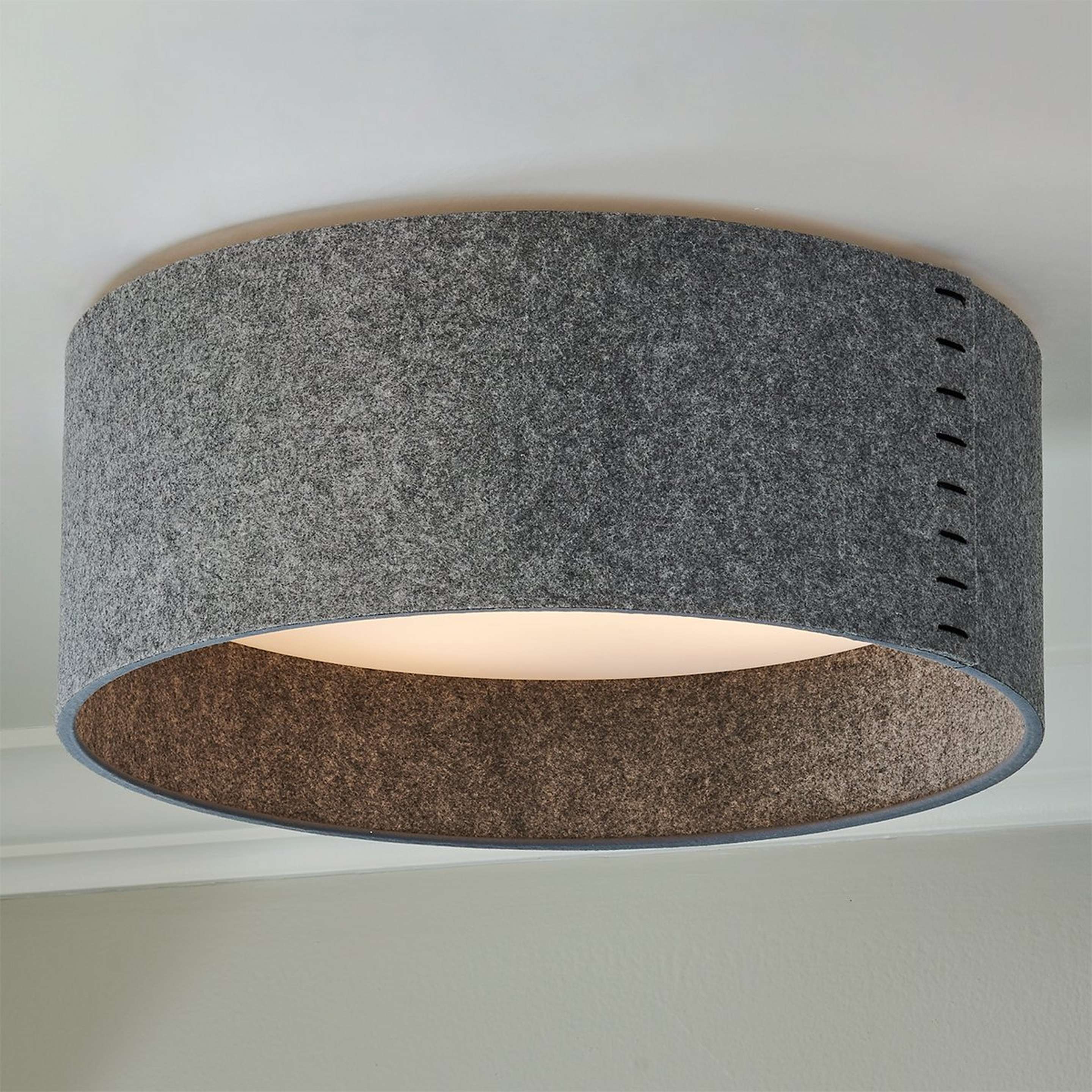A Slim Shade LED Ceiling Light - Acoustic Felt - Large with Gray color