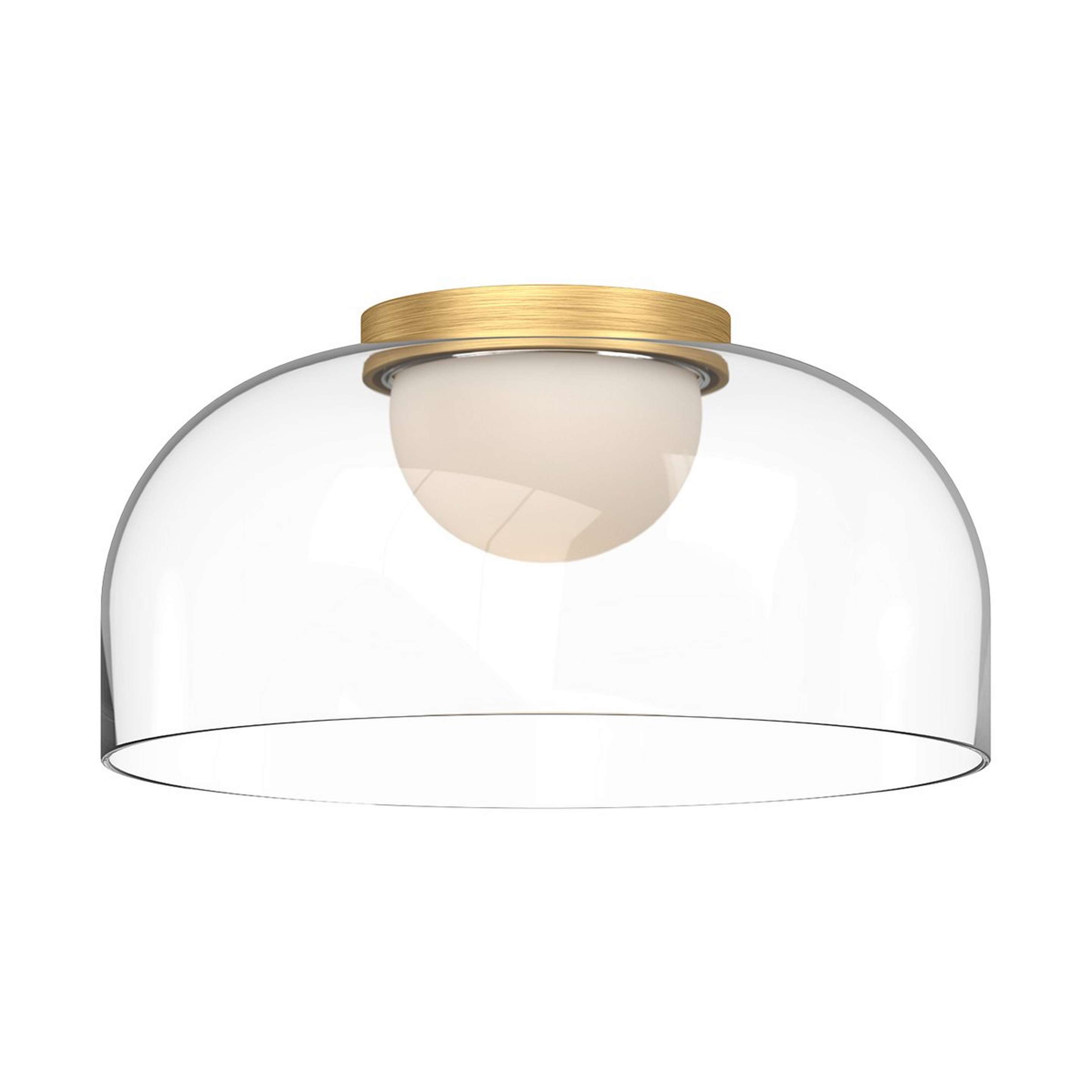 A Atardecer LED Ceiling Light - Large with Brushed Gold / Clear Glass color