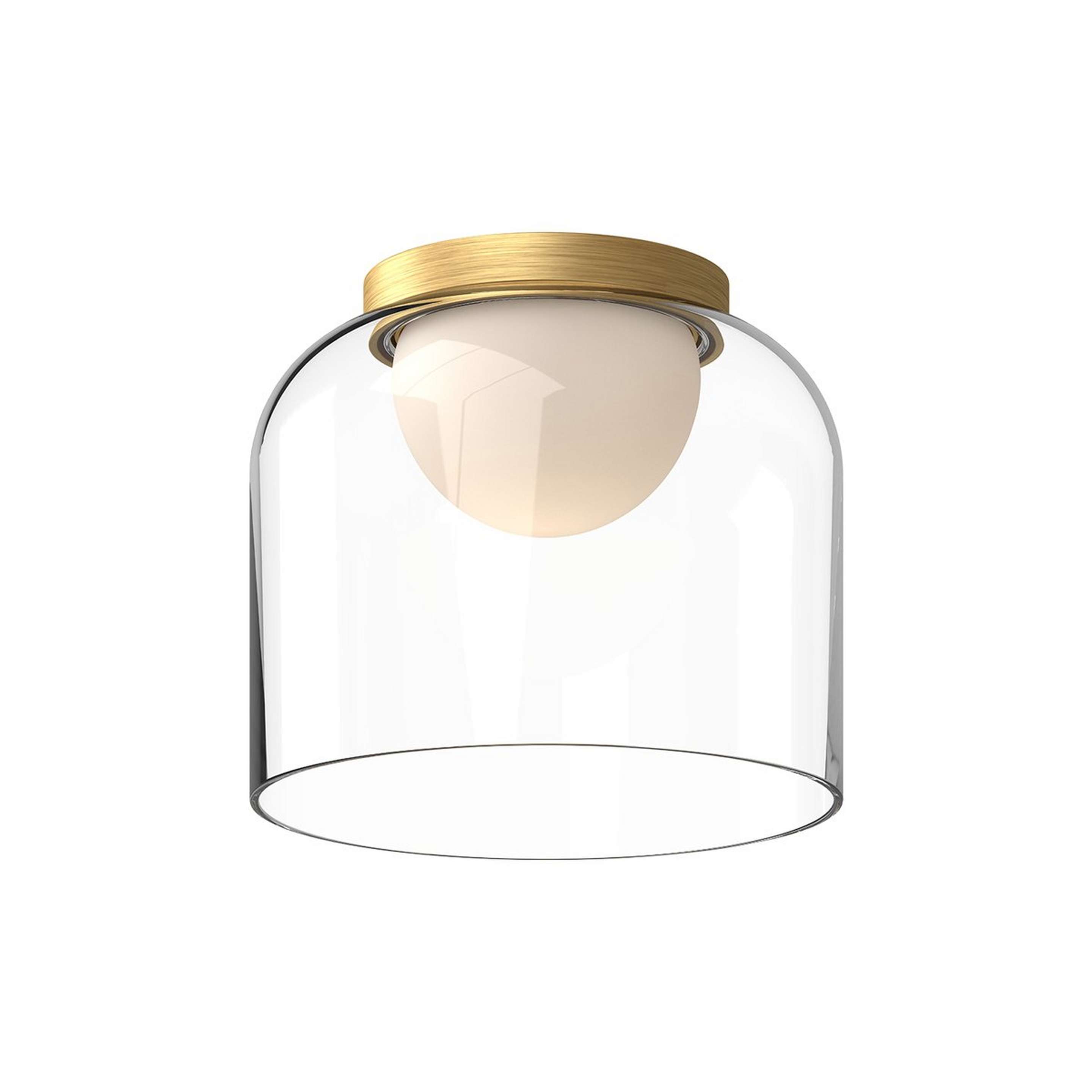 A Atardecer LED Ceiling Light - Small with Brushed Gold / Clear Glass color