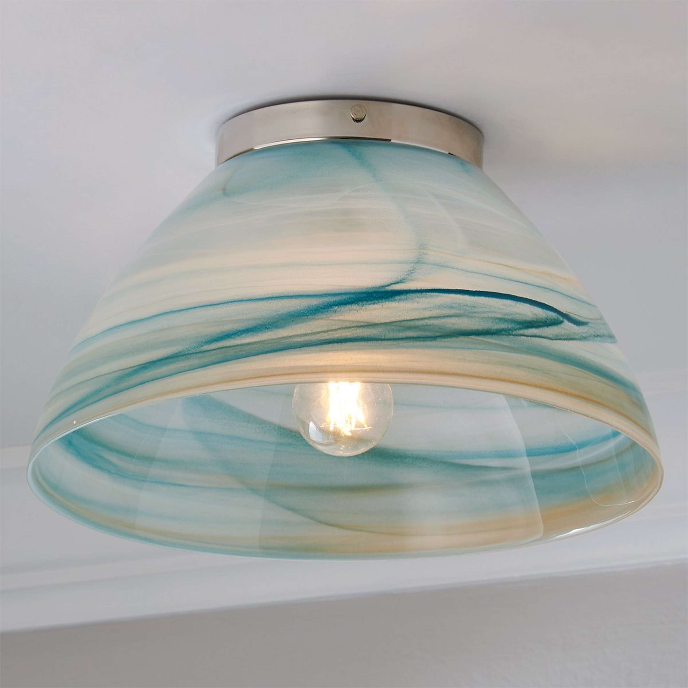A Cirrostratus Ceiling Light with Polished Nickel / Blue / White color