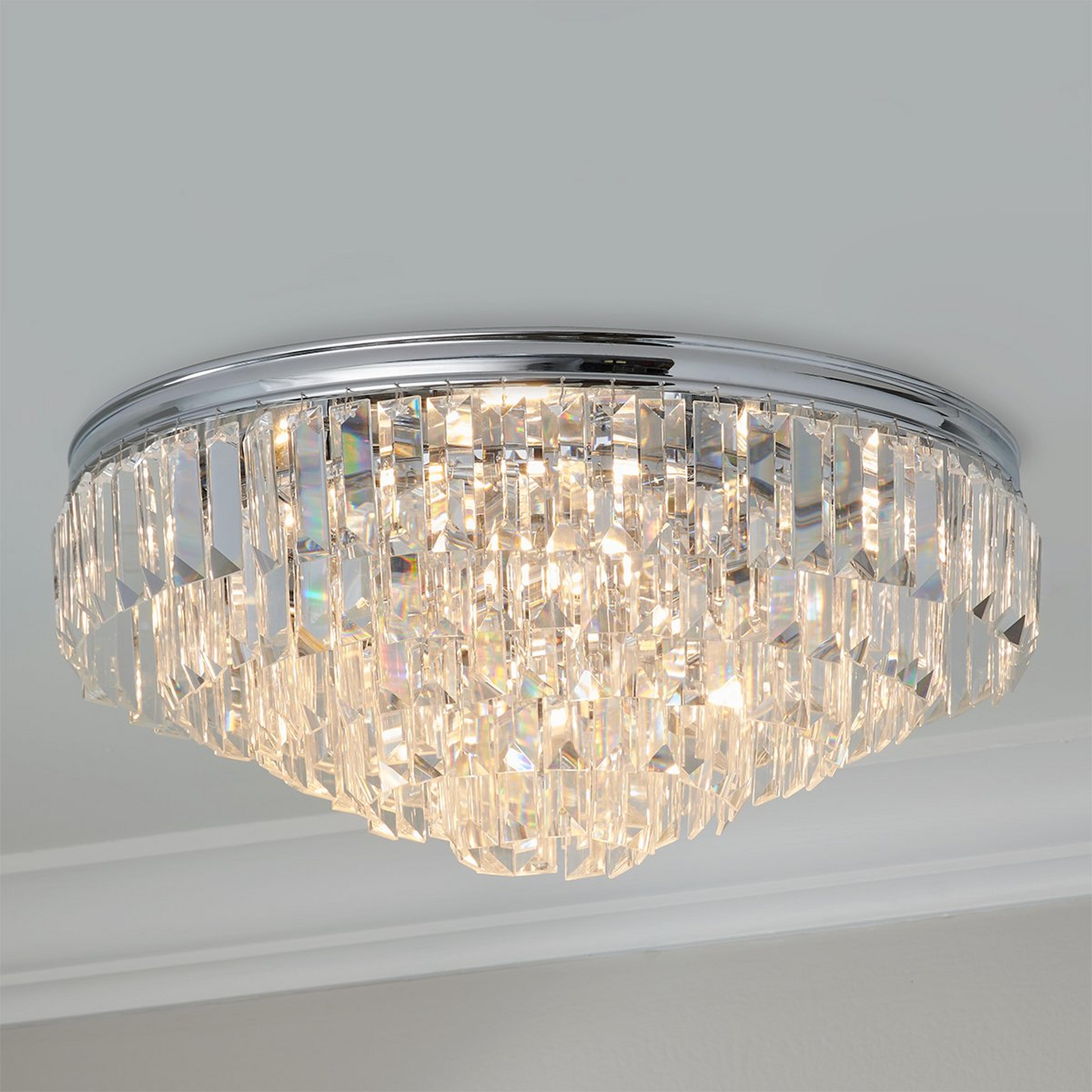 Faceted Glass Layered Ceiling Light