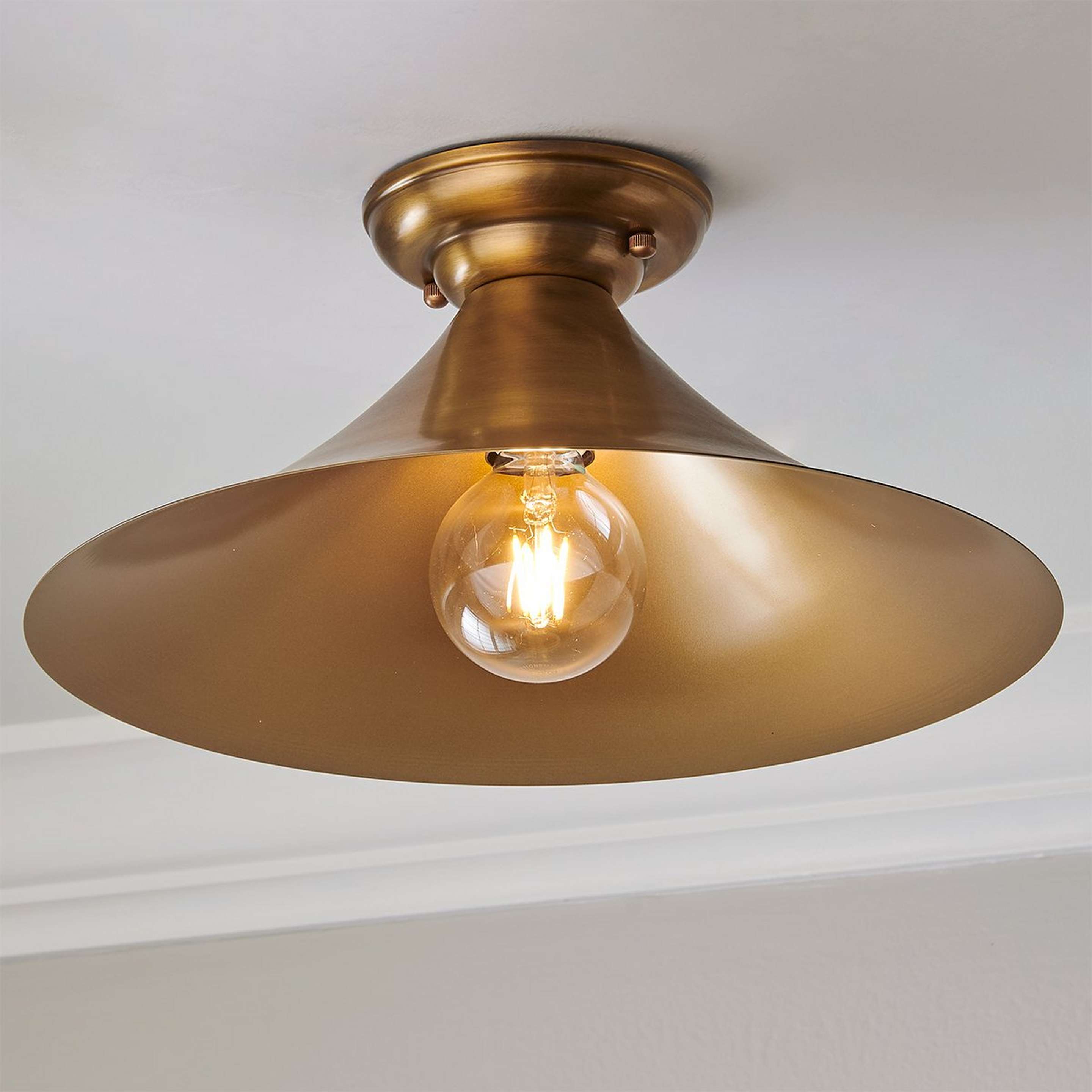 A Erin & Ben Co. Deco Ceiling Light with Satin Brass color