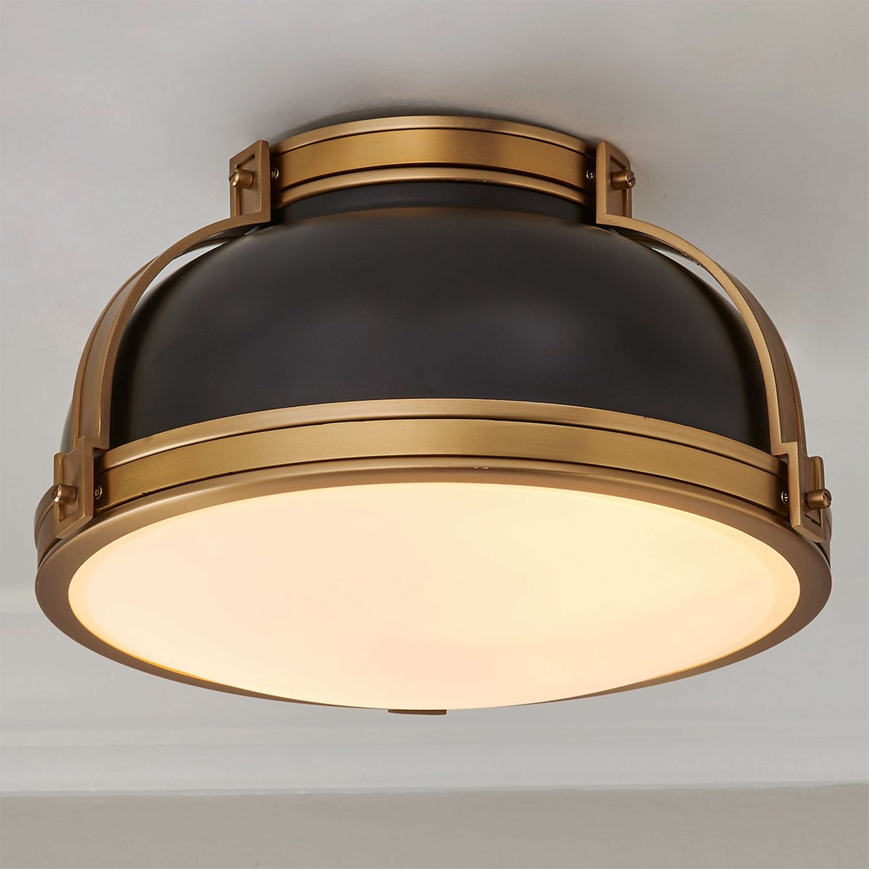 A Helsinki Ceiling Light - Small with Satin Brass / Matte Black color