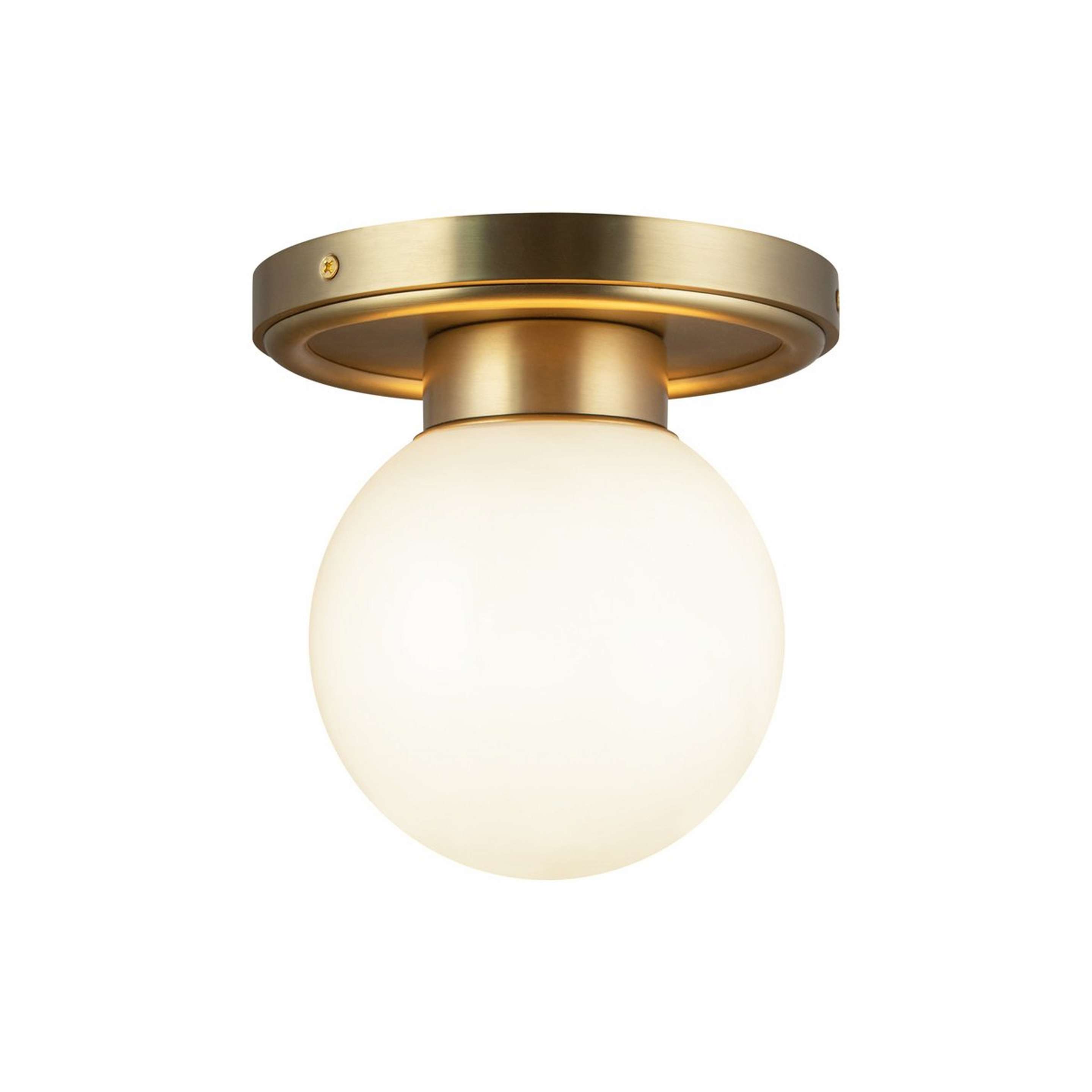 A Andante Ceiling Light with Brushed Gold / White Glass color