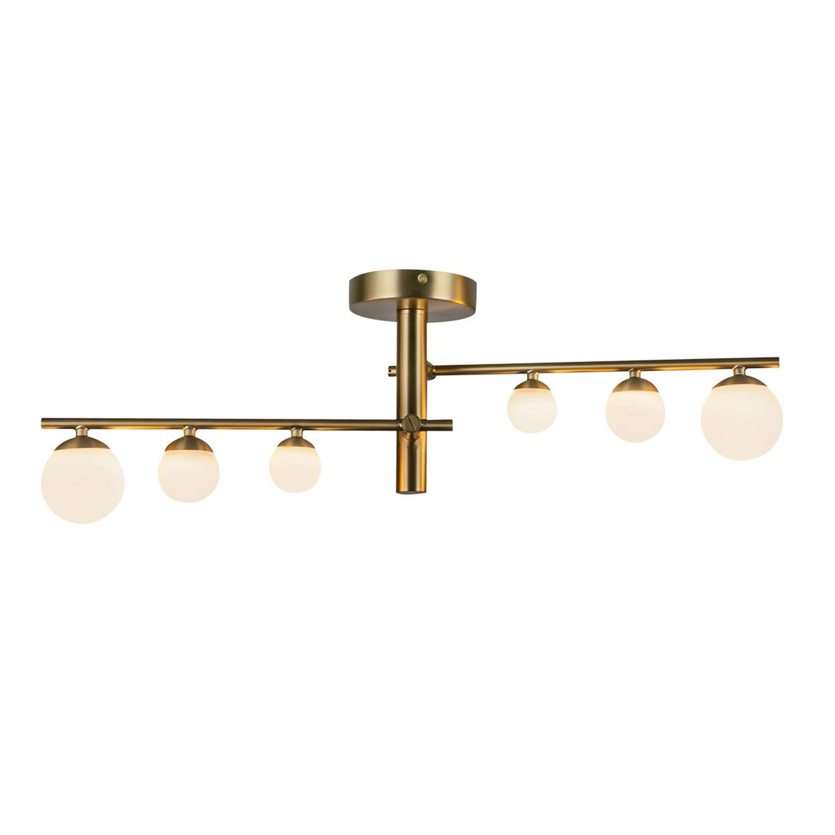 A Budding Globe LED Ceiling Light with Brushed Gold / White Glass color