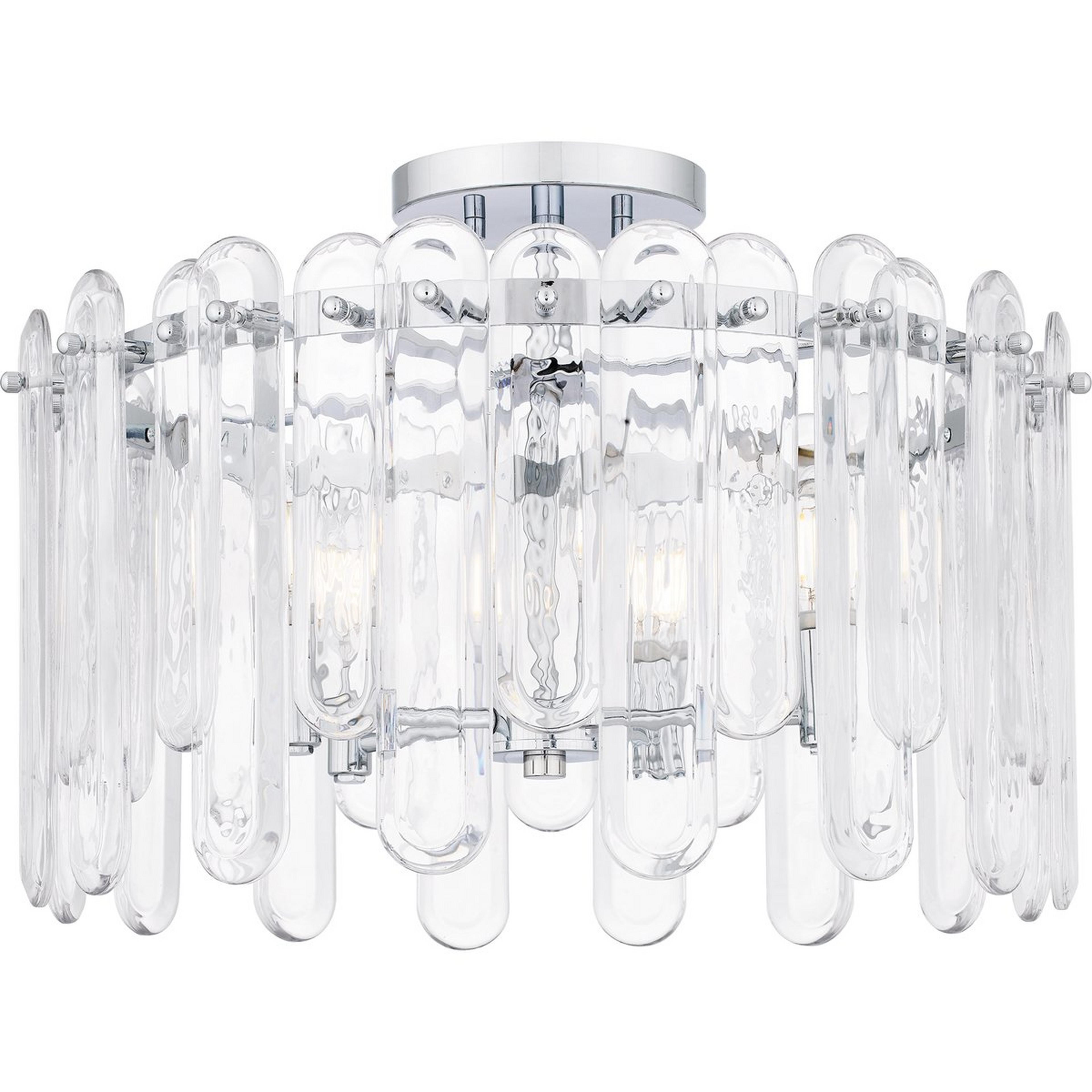 A Sonnet Semi-Flush Ceiling Light with Chrome / Clear Glass color