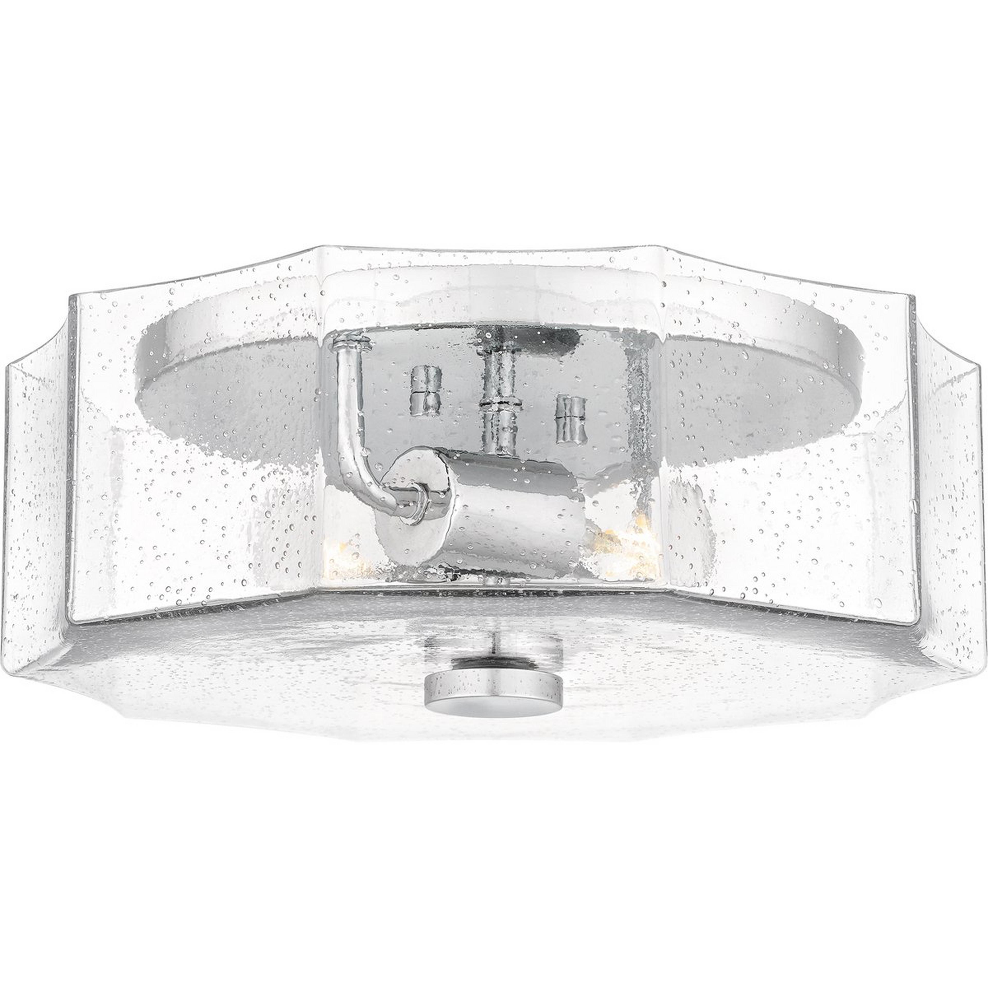 A Nicholas Ceiling Light with Chrome / Seeded Glass color