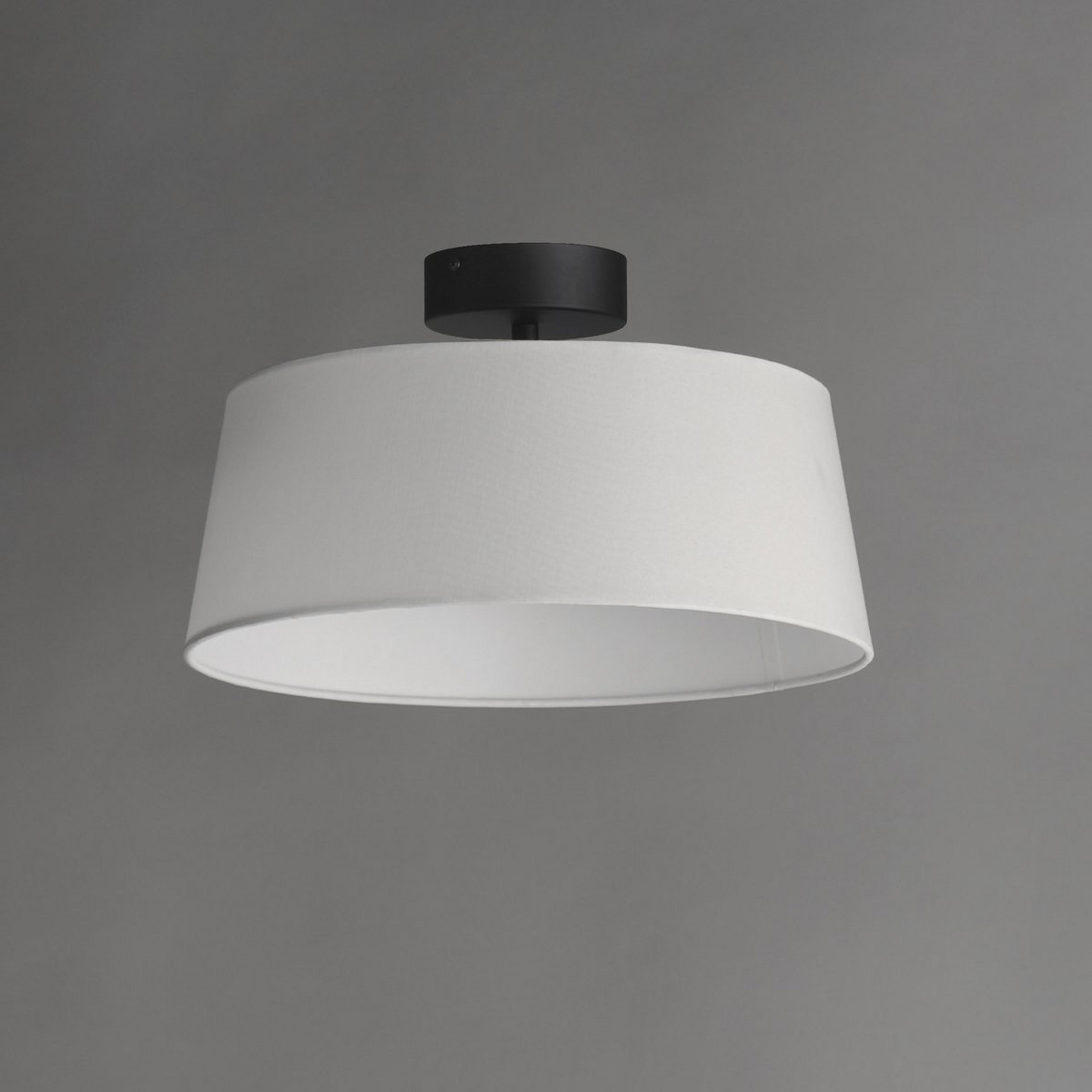 A Bayfront LED Ceiling Light - 16" with Black / White Linen color