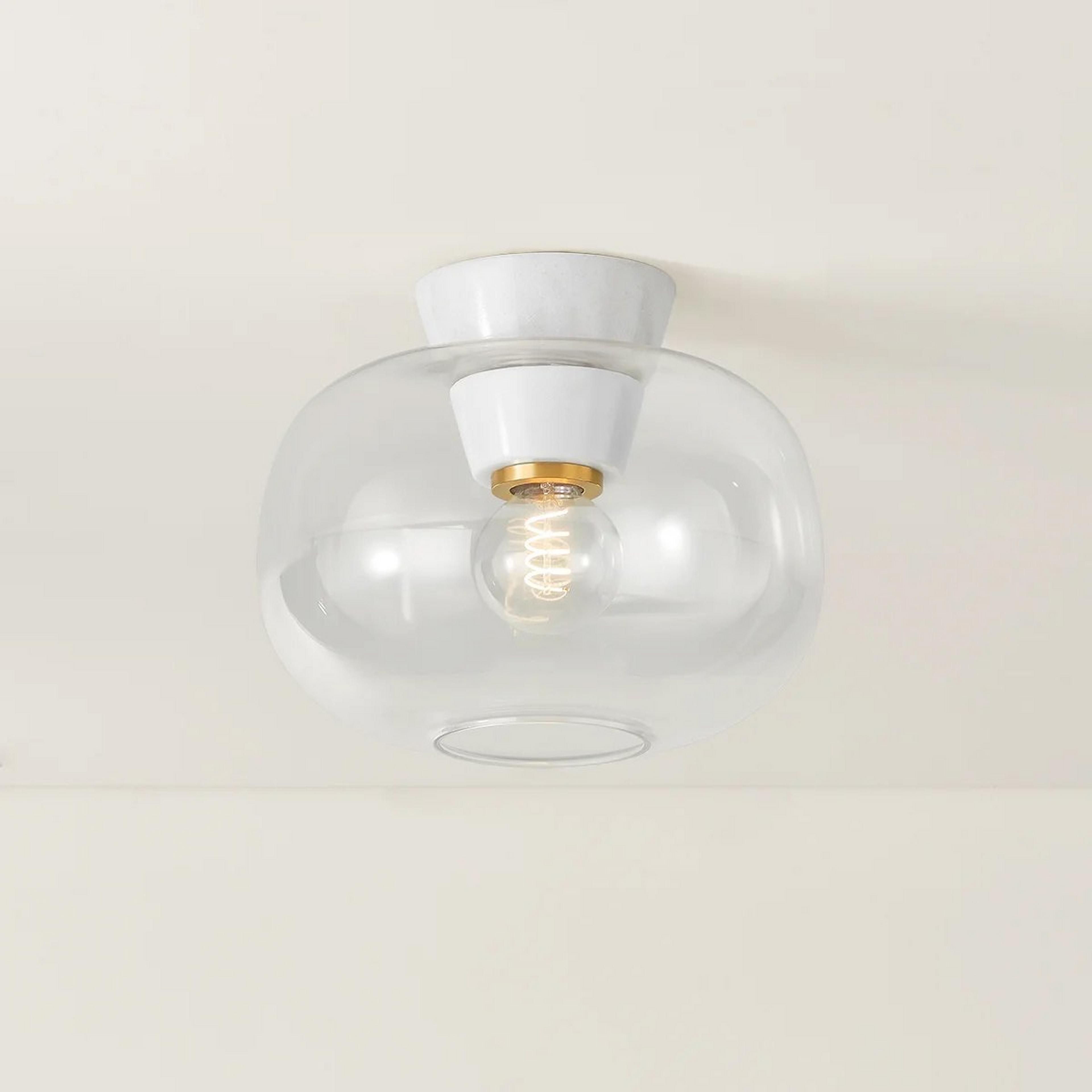 A Stoney Ceiling Light with Marble / Brass / Clear Glass color