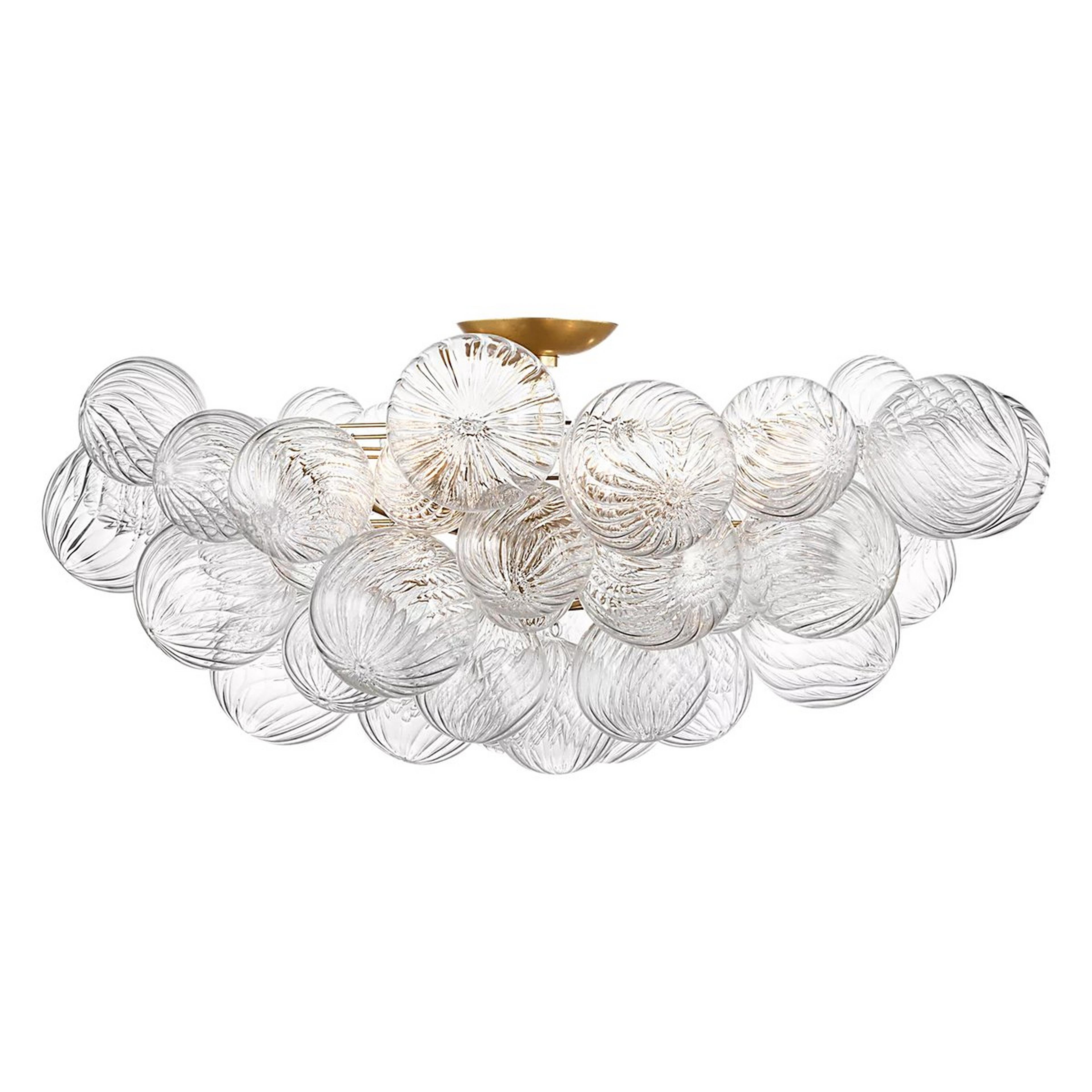 A Amalia Semi-Flush Ceiling Light - Large with Aged Gold / Clear Glass color