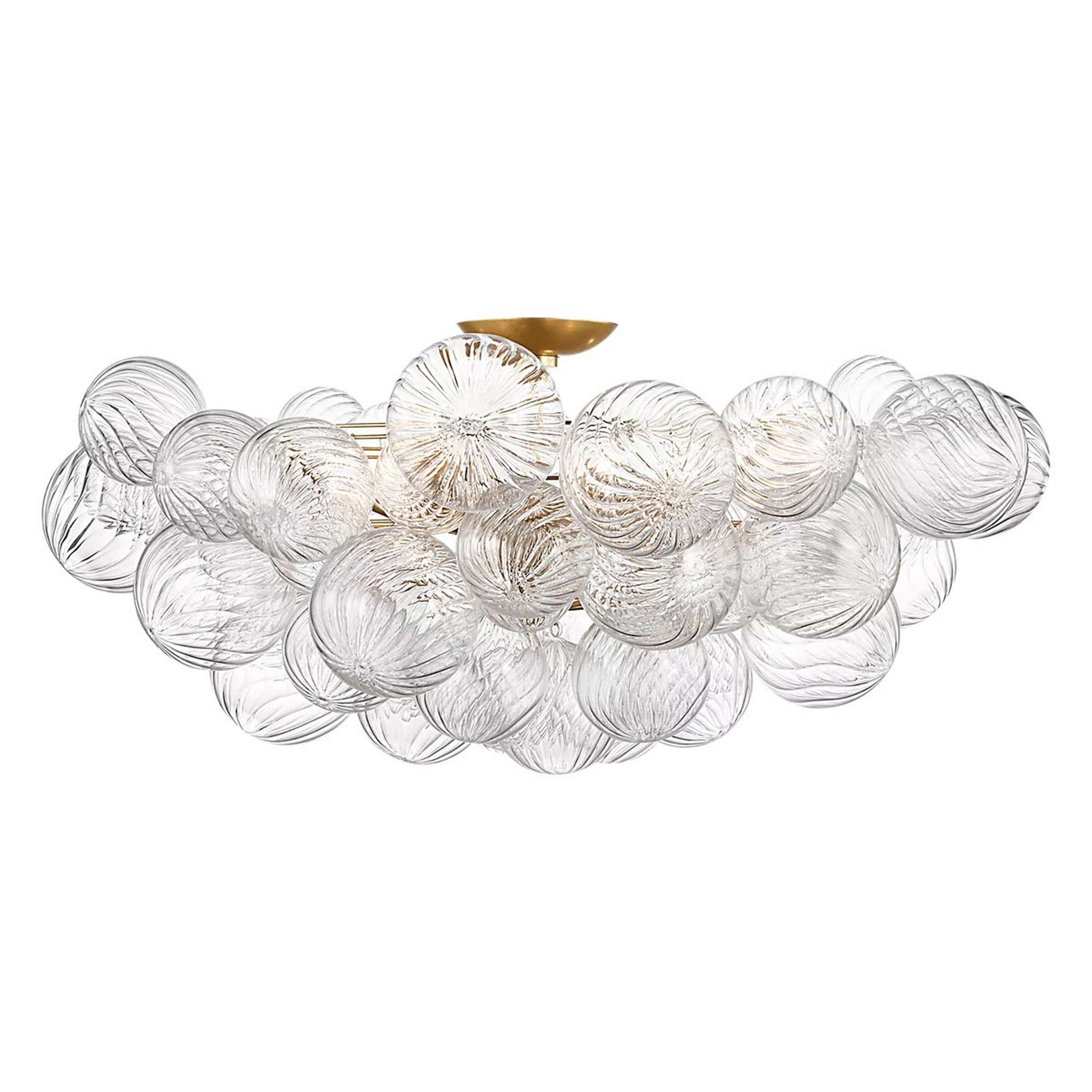 A Amalia Semi-Flush Ceiling Light - Large with Aged Gold / Clear Glass color