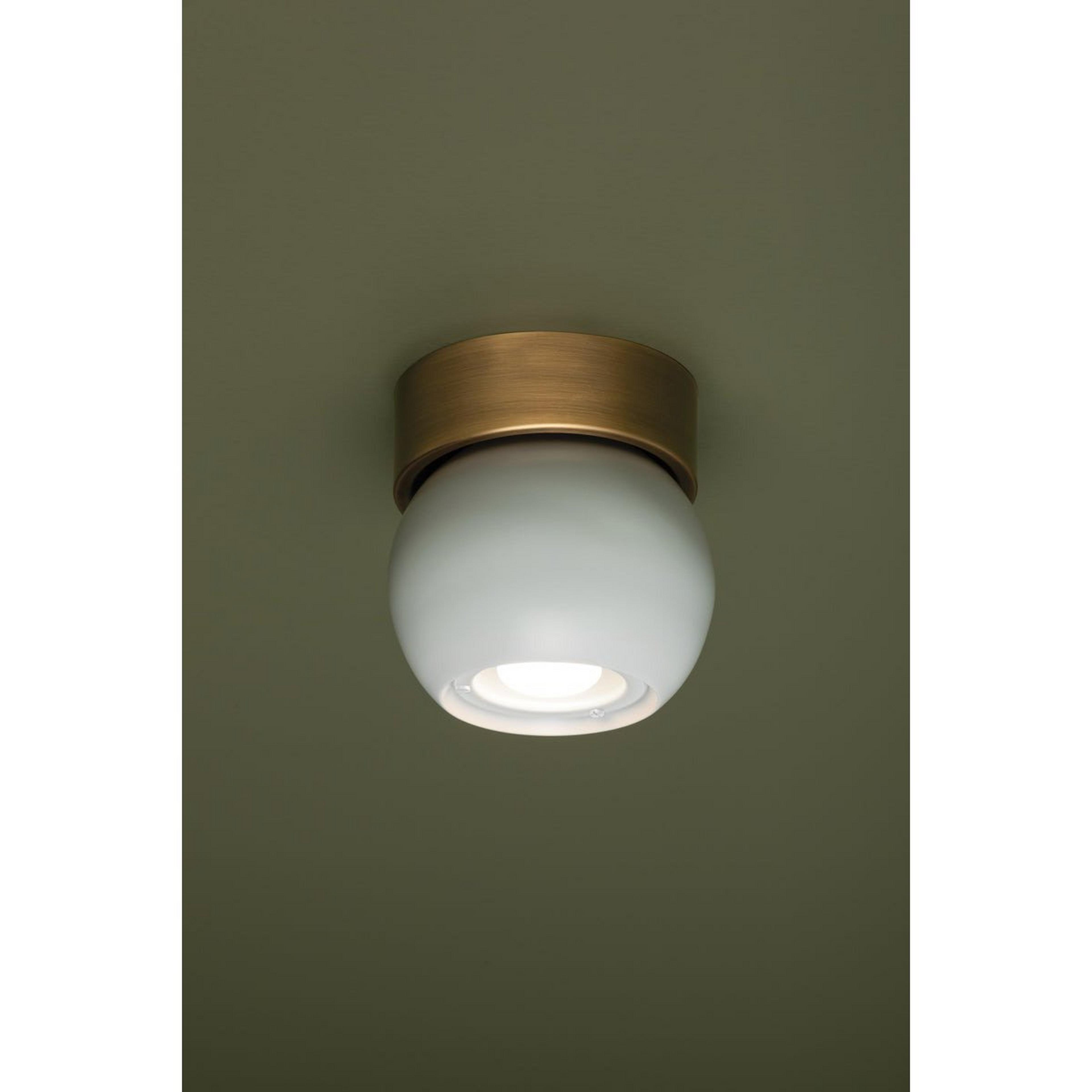 A Gladston Pivoting Ceiling Light with Brass / White color