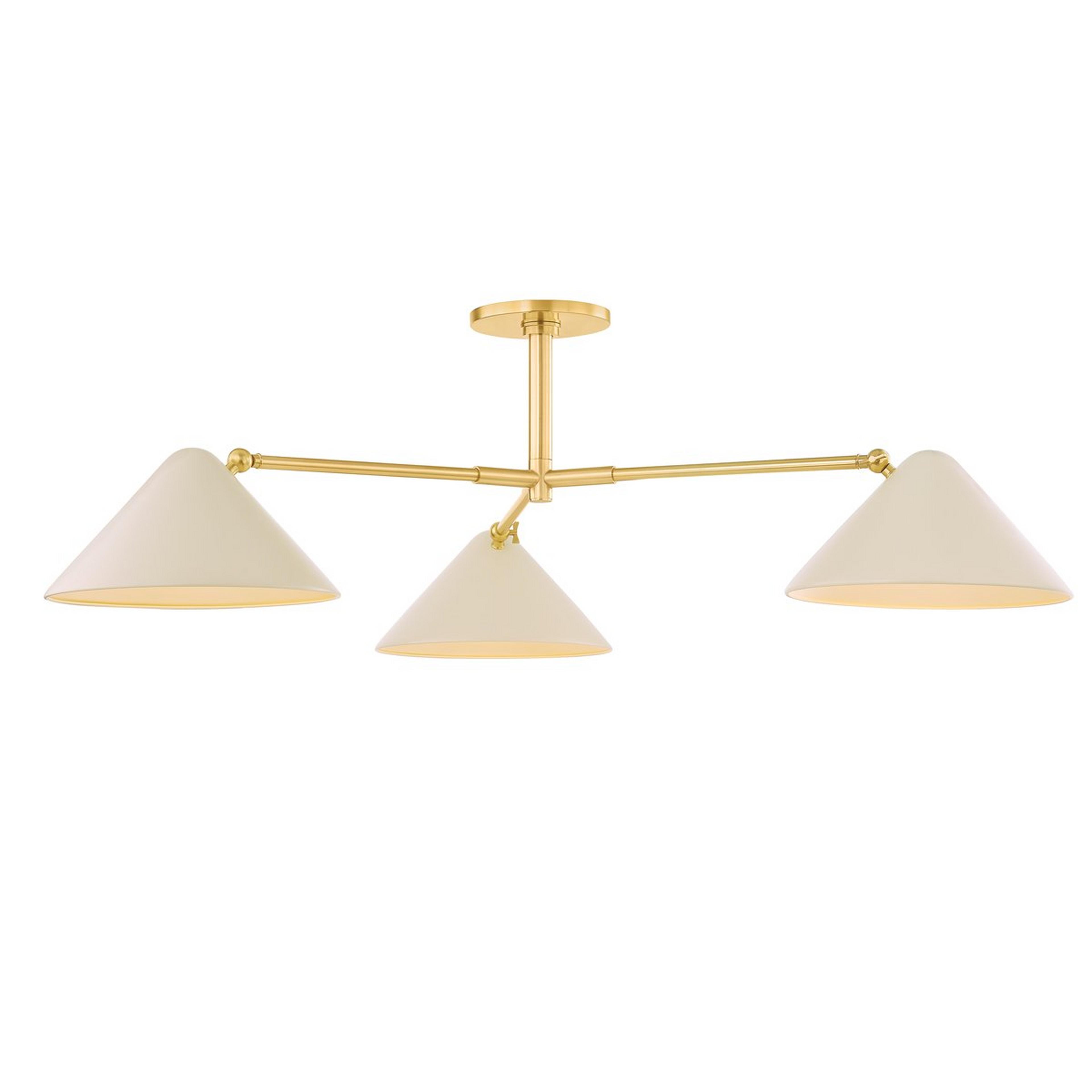 A Rajani Ceiling Light with Aged Brass / White color