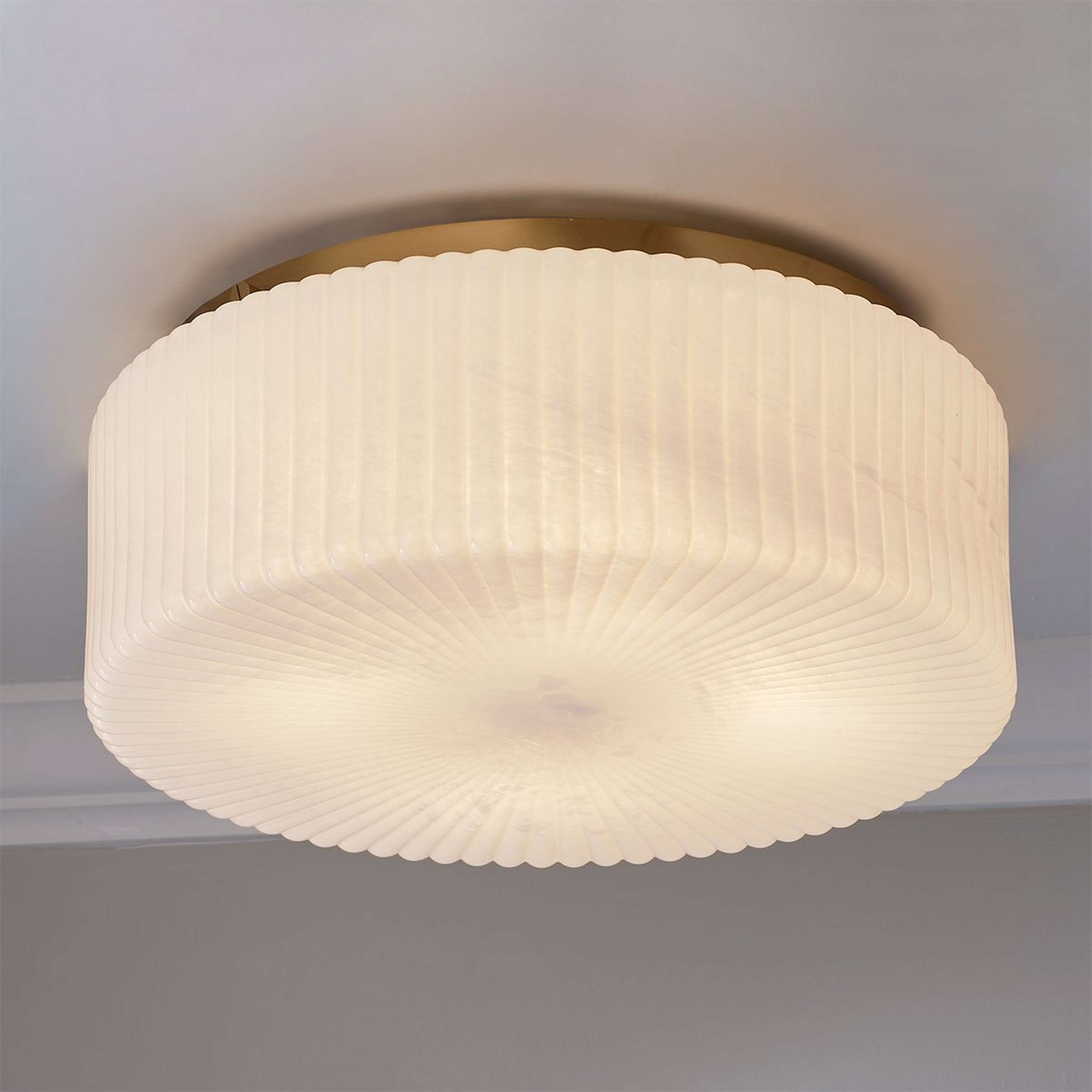A Maurice Ceiling Light with Aged Brass / Opal Glass color