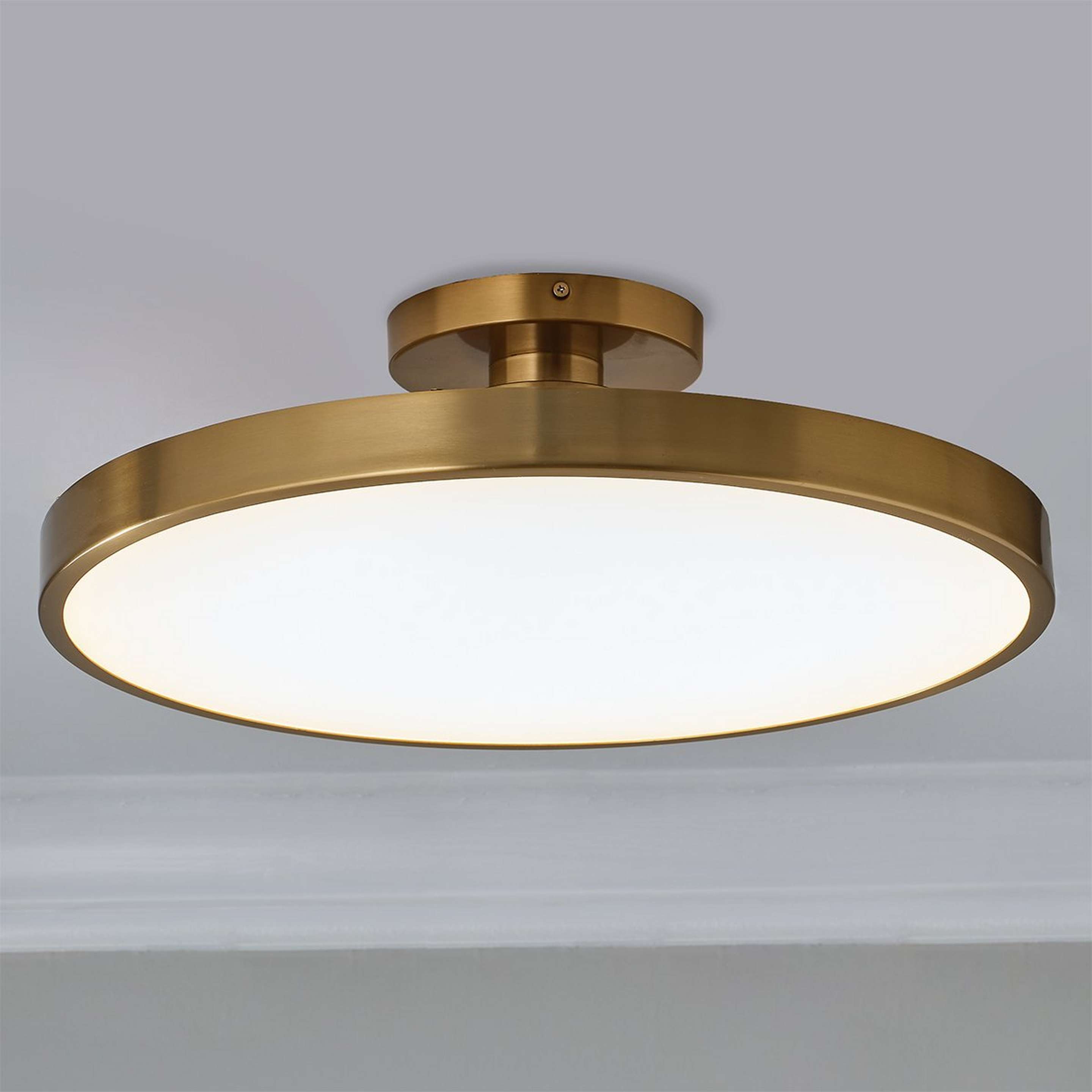 A Deandra LED Ceiling Light with Aged Brass color