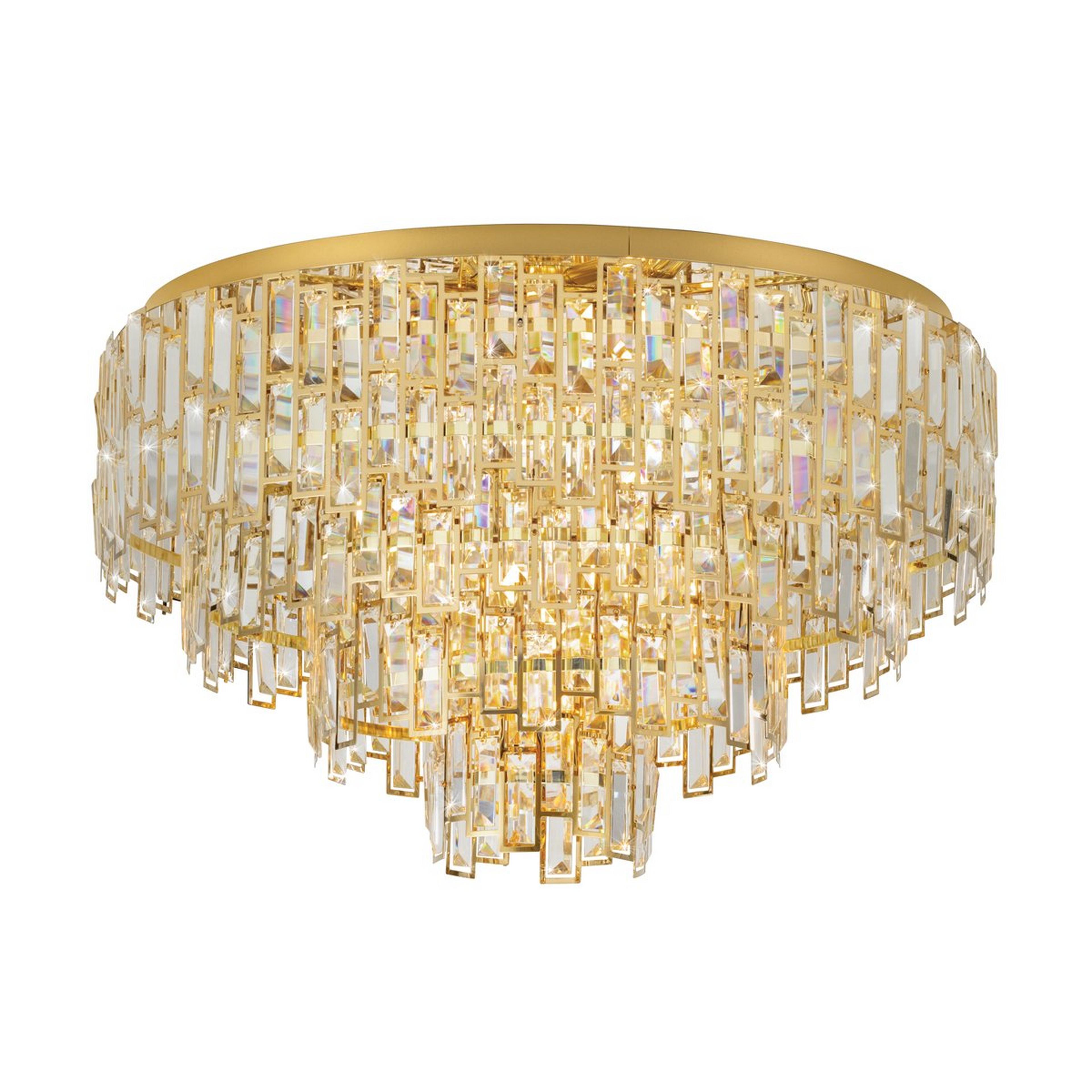 A Nasreen Ceiling Light - Large with Brass / Crystal-Cut Glass color
