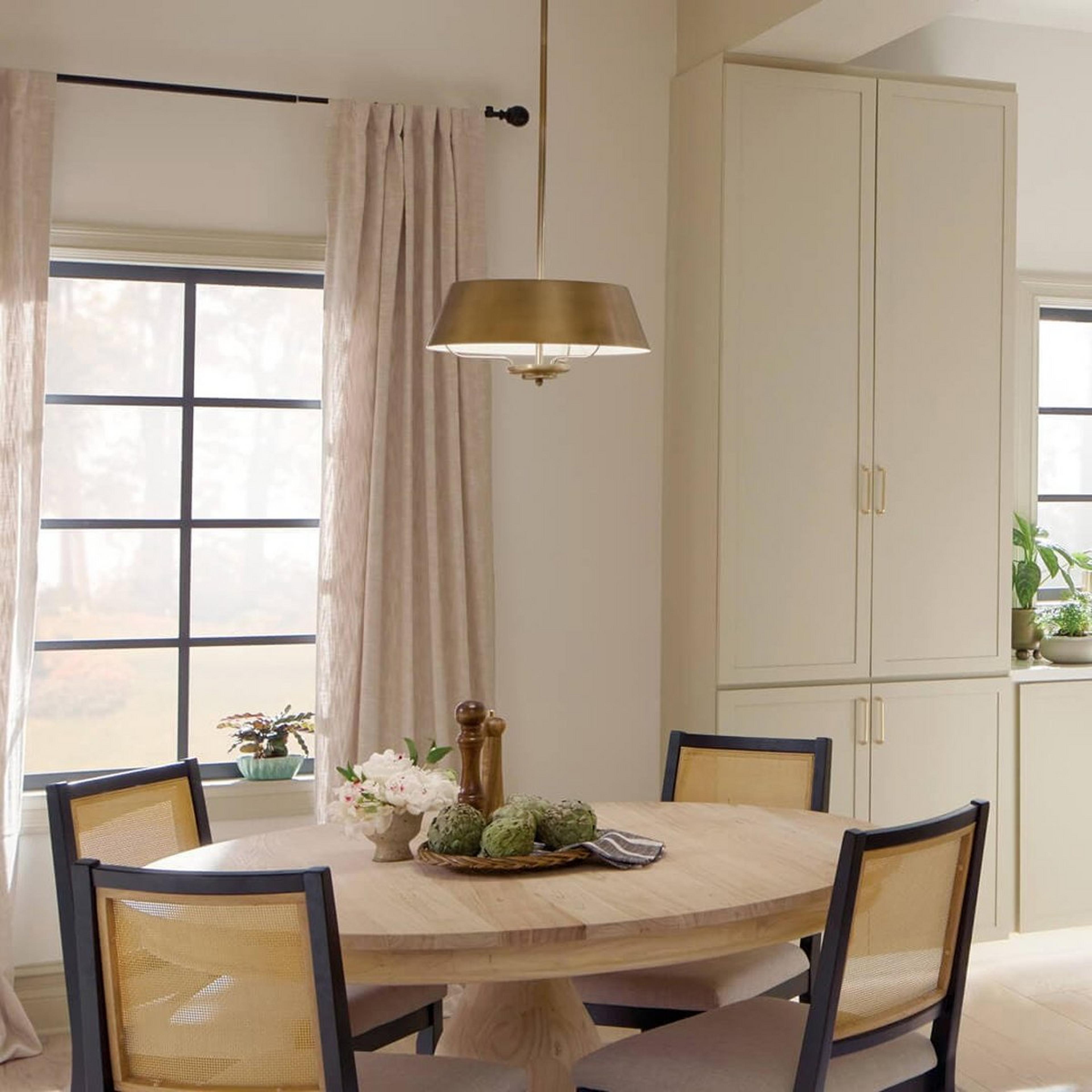 A Hiba Convertible Ceiling Light - Small with Brushed Brass / White color